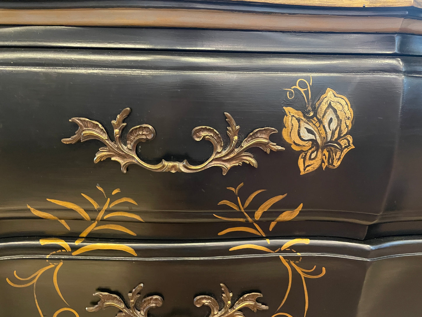 Two drawer chest with butterflies, AS IS (0OQ00F)