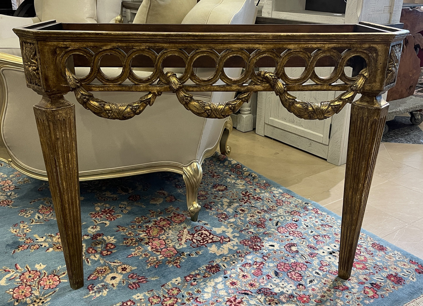 Parcel Gilt Wall Mount Console with Marble Top (Two available 0OH003 0OH004)