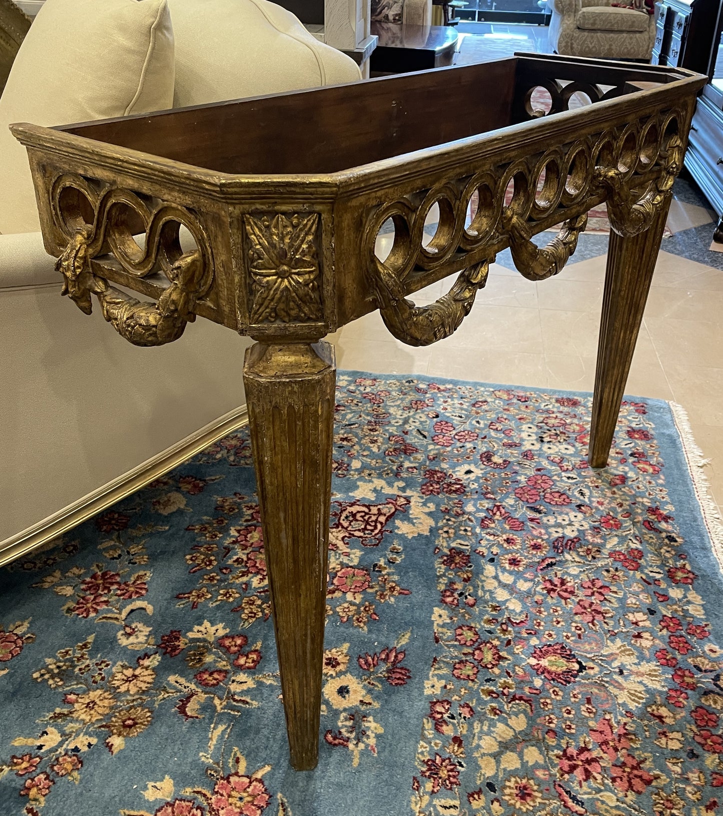 Parcel Gilt Wall Mount Console with Marble Top (Two available 0OH003 0OH004)