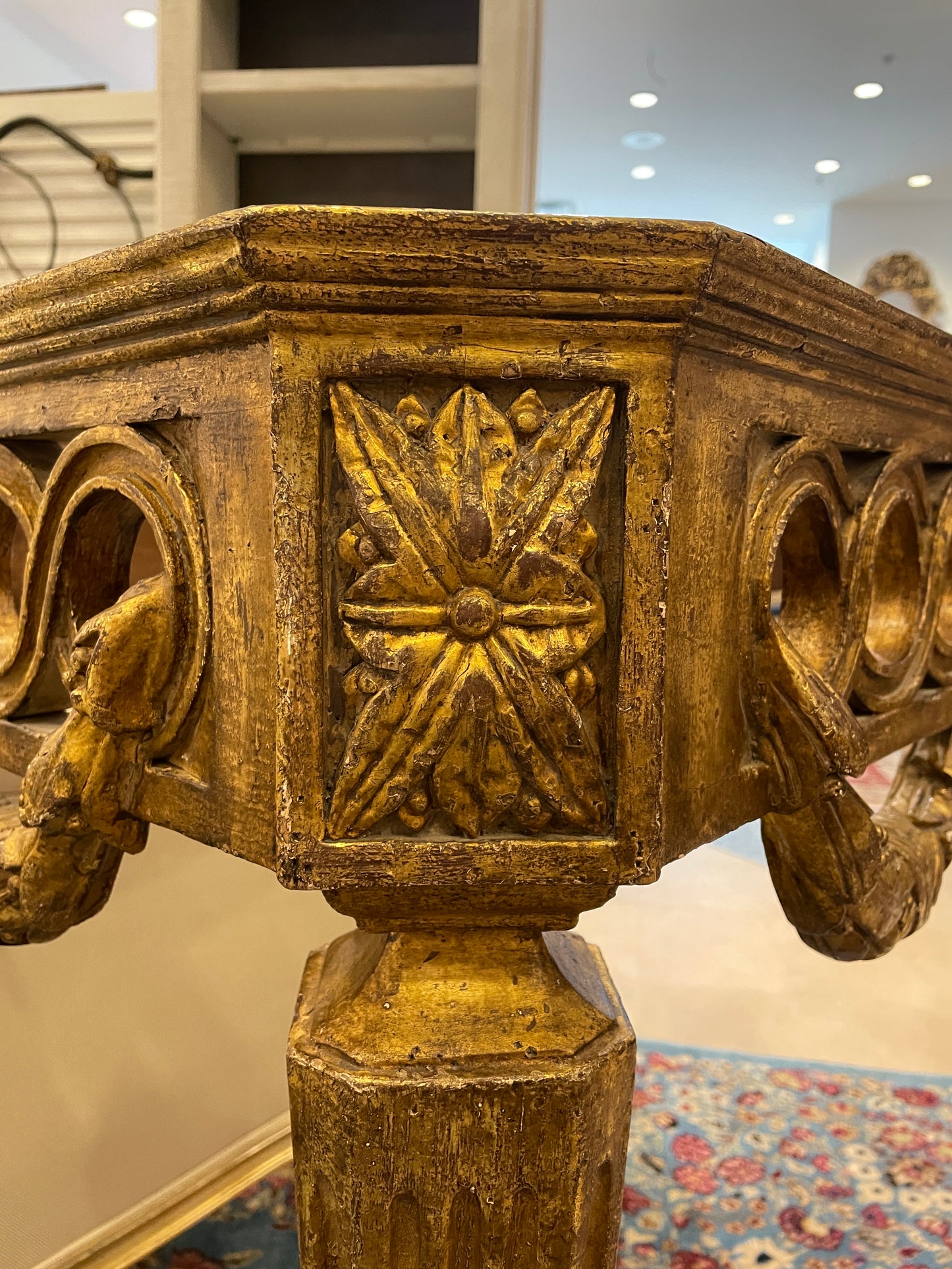 Parcel Gilt Wall Mount Console with Marble Top (Two available 0OH003 0OH004)