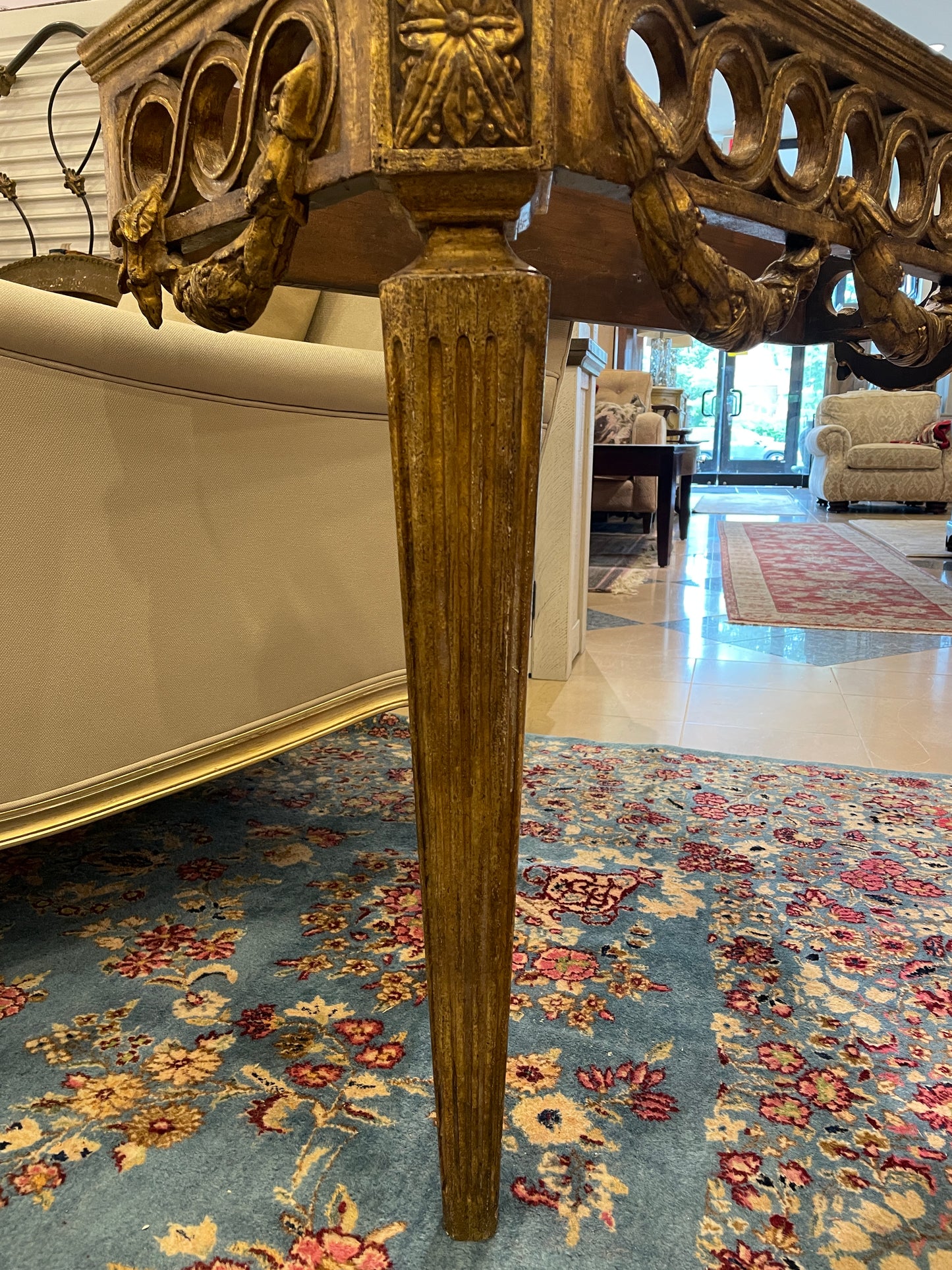 Parcel Gilt Wall Mount Console with Marble Top (Two available 0OH003 0OH004)