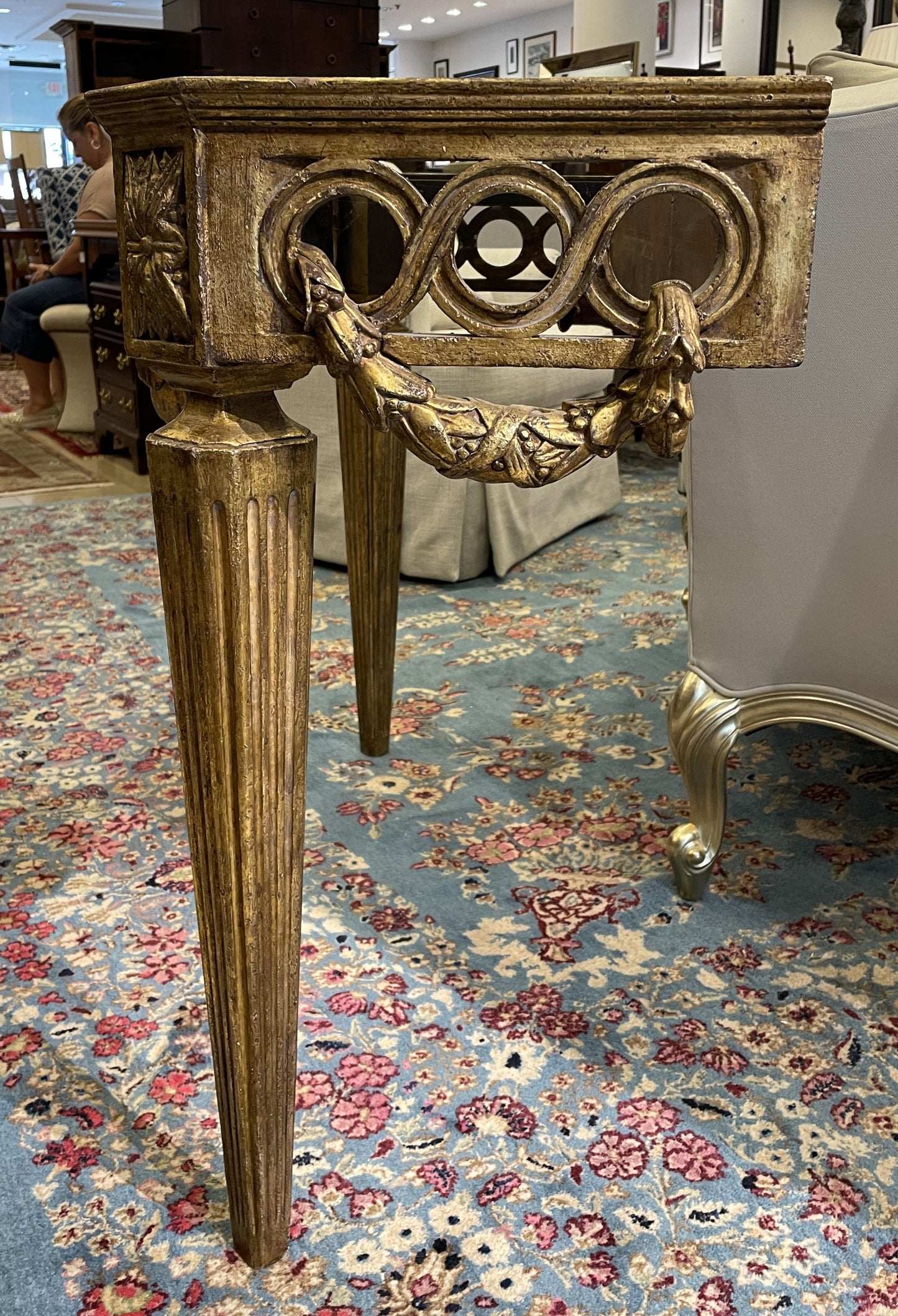 Parcel Gilt Wall Mount Console with Marble Top (Two available 0OH003 0OH004)