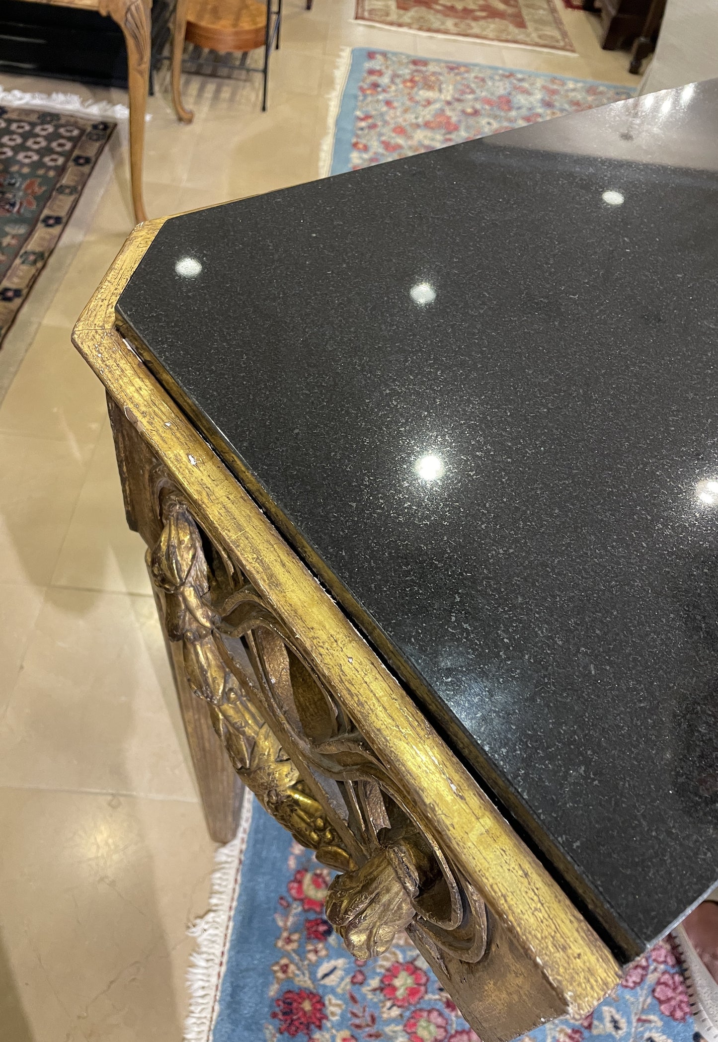 Parcel Gilt Wall Mount Console with Marble Top (Two available 0OH003 0OH004)