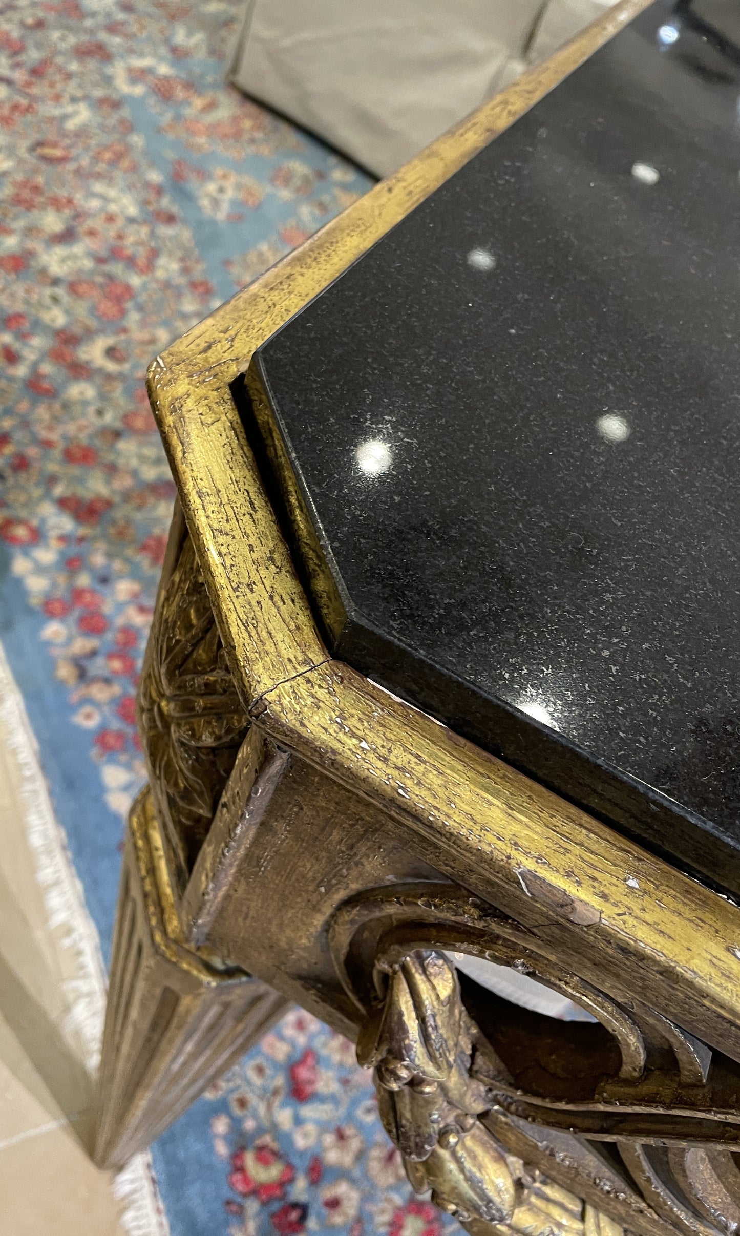 Parcel Gilt Wall Mount Console with Marble Top (Two available 0OH003 0OH004)