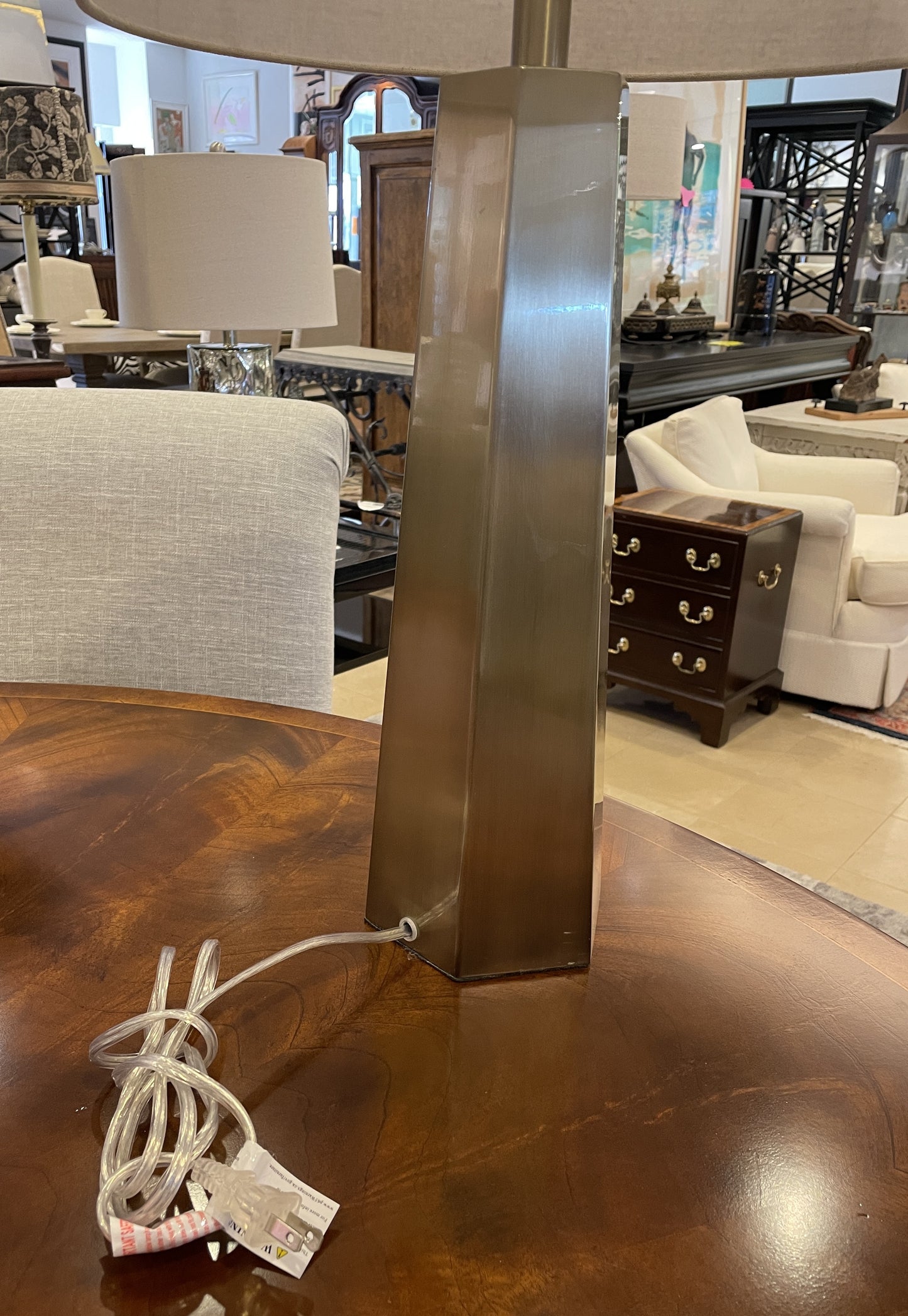 Bassett "Marsham" Brushed Gold Lamps, A Pair (03T003)
