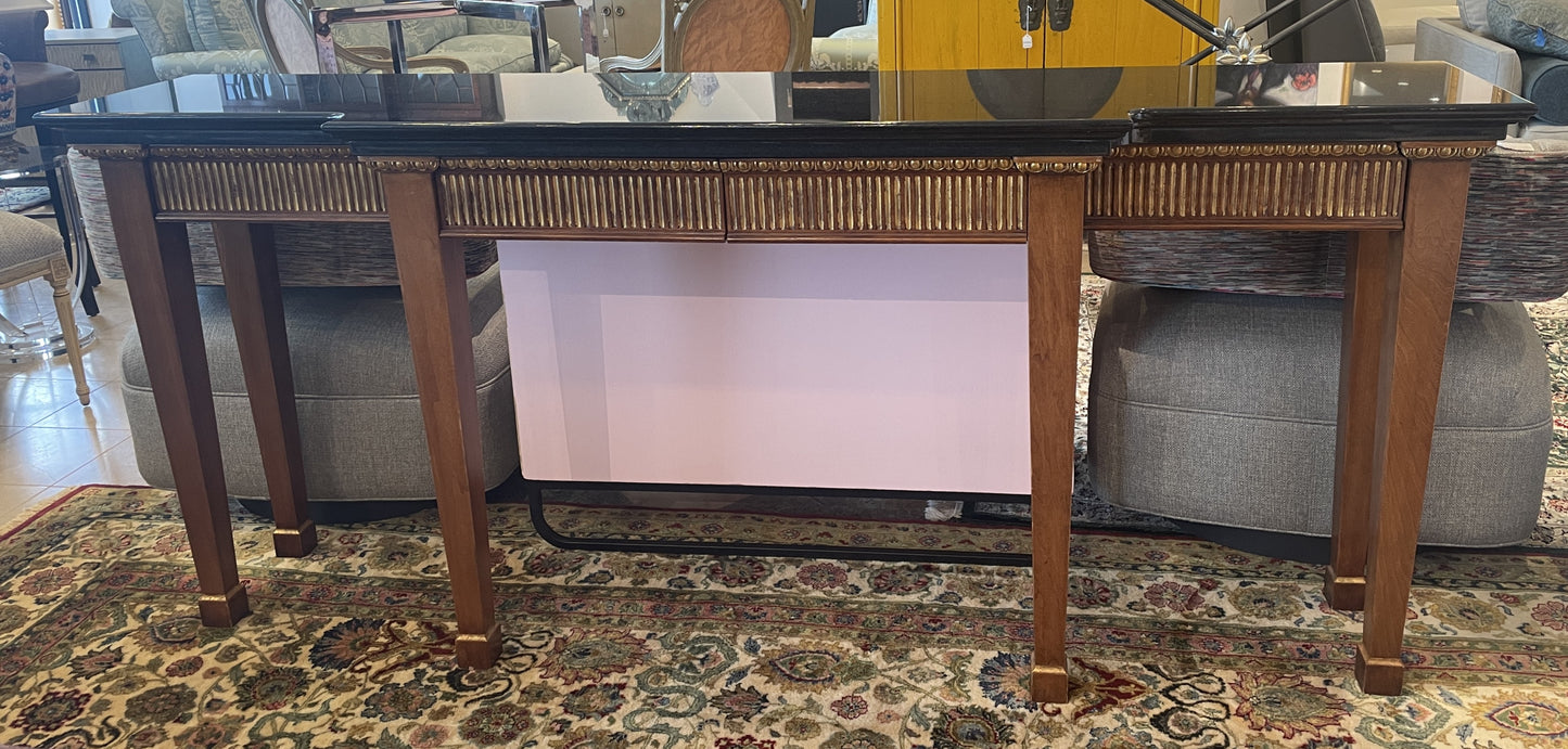 Neoclassical Console Table with Marble Top and Gilt Detail (00Y00C)