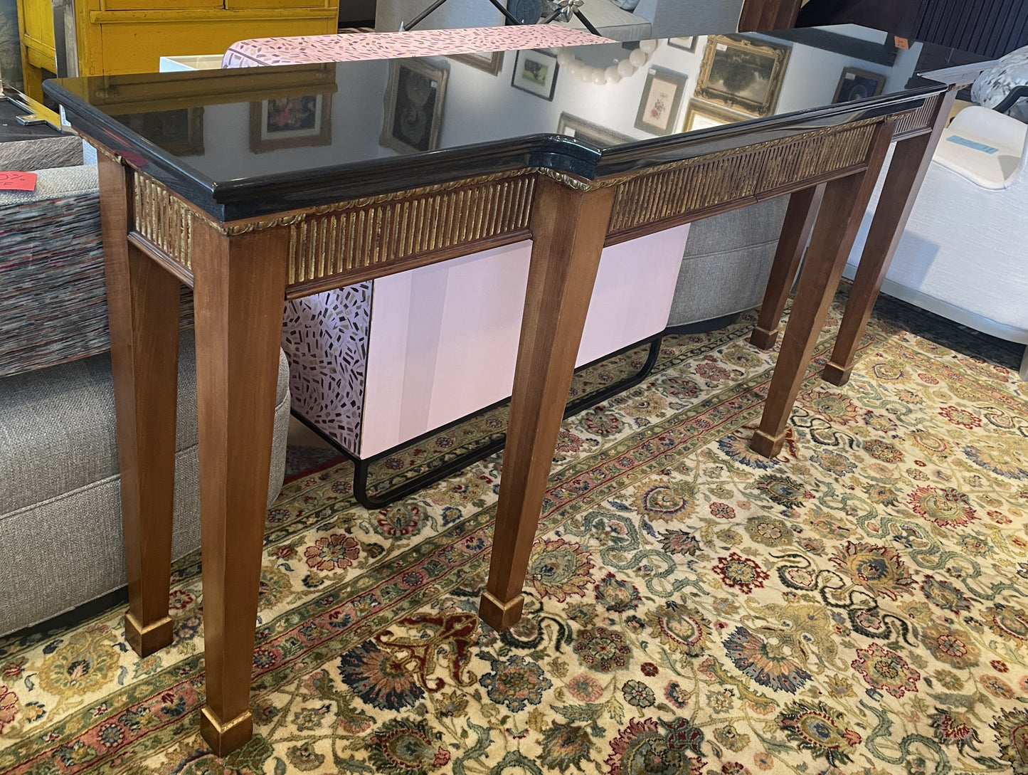 Neoclassical Console Table with Marble Top and Gilt Detail (00Y00C)