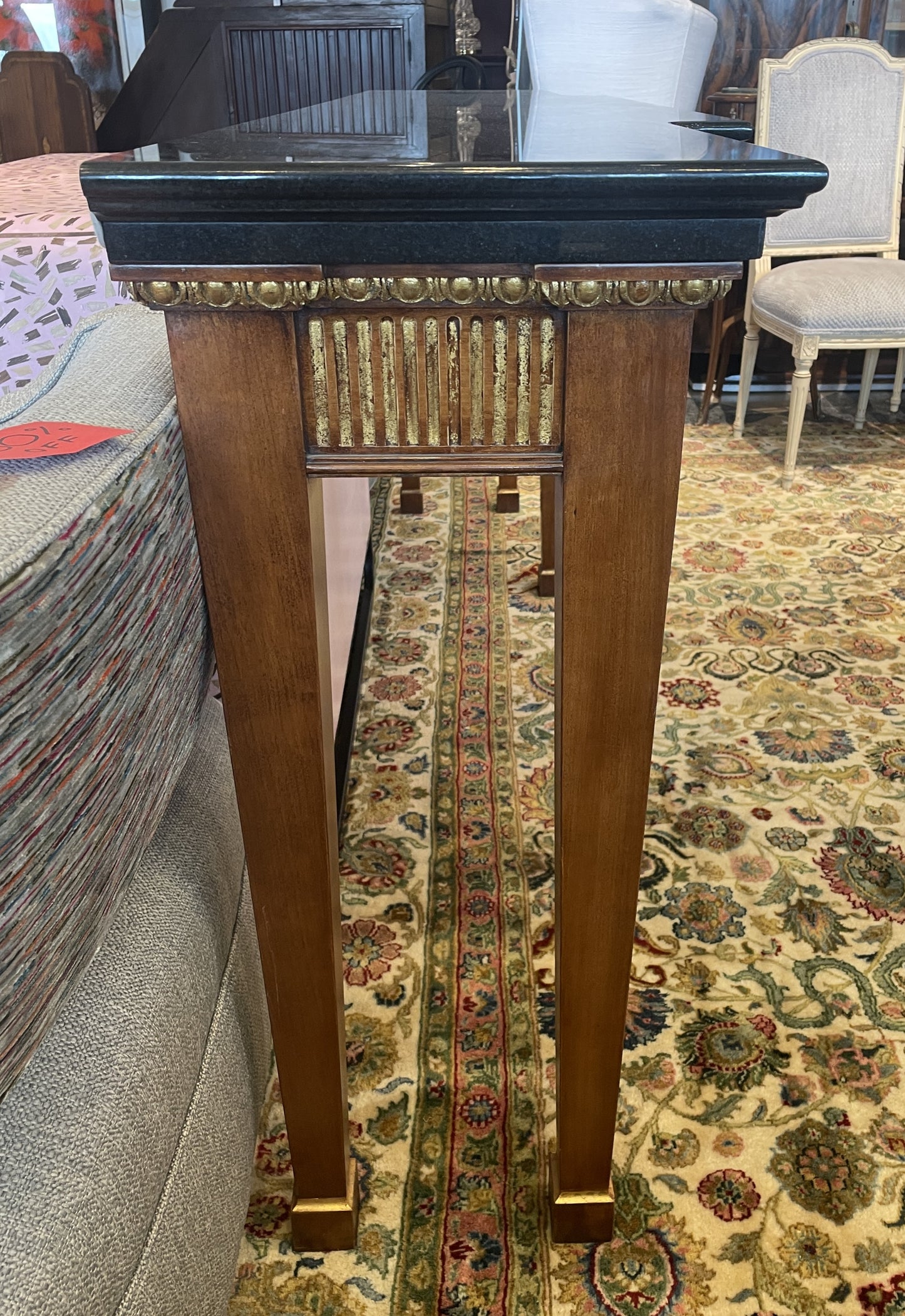 Neoclassical Console Table with Marble Top and Gilt Detail (00Y00C)