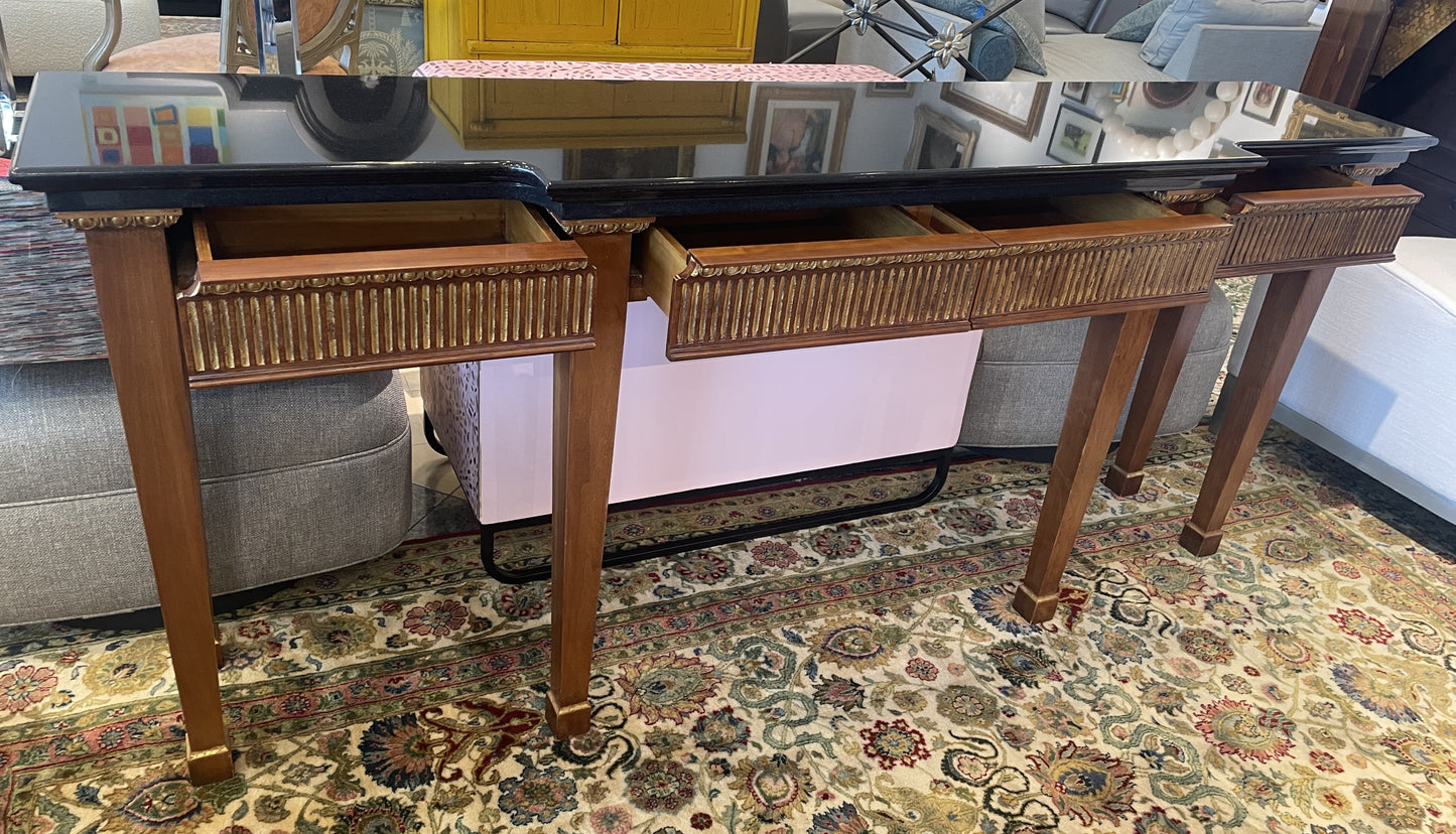 Neoclassical Console Table with Marble Top and Gilt Detail (00Y00C)
