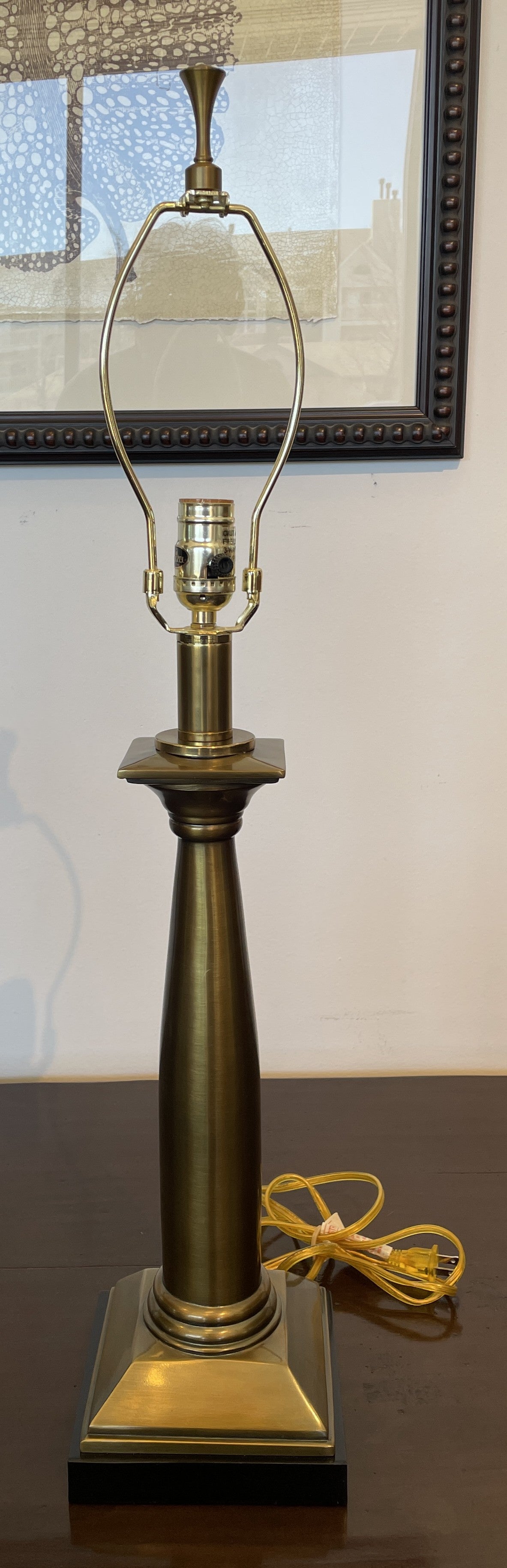 Quoizel Brushed Brass Table Lamps, a Pair (0L5003)