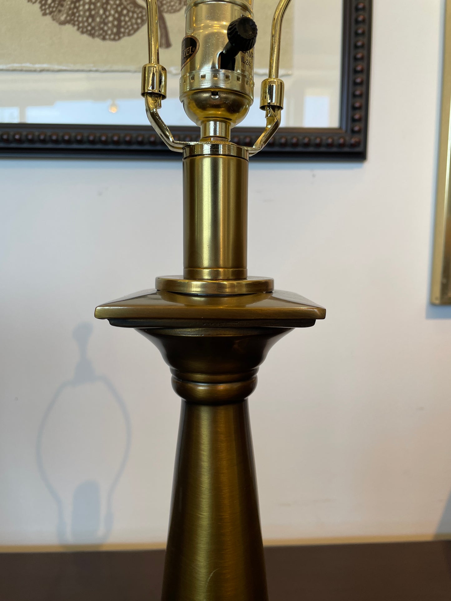 Quoizel Brushed Brass Table Lamps, a Pair (0L5003)