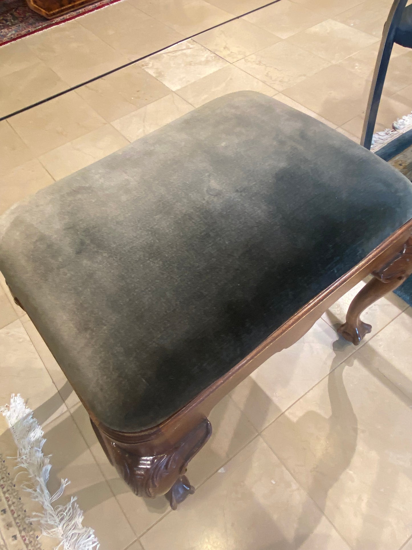 Hickory Upholstered Stool/Chair Ottoman (24985)