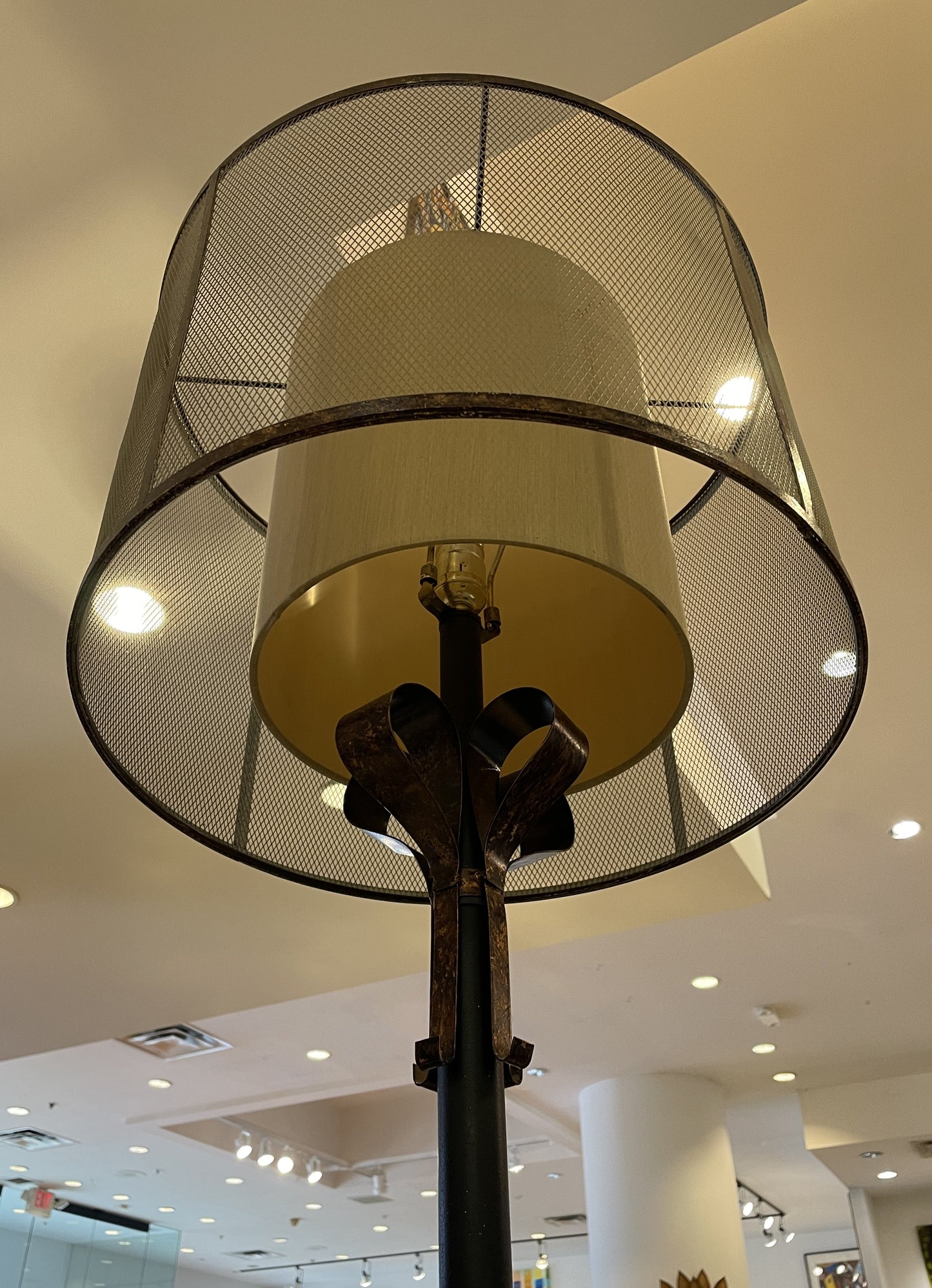 Iron Floor Lamp with Mesh Shade (0L700C)