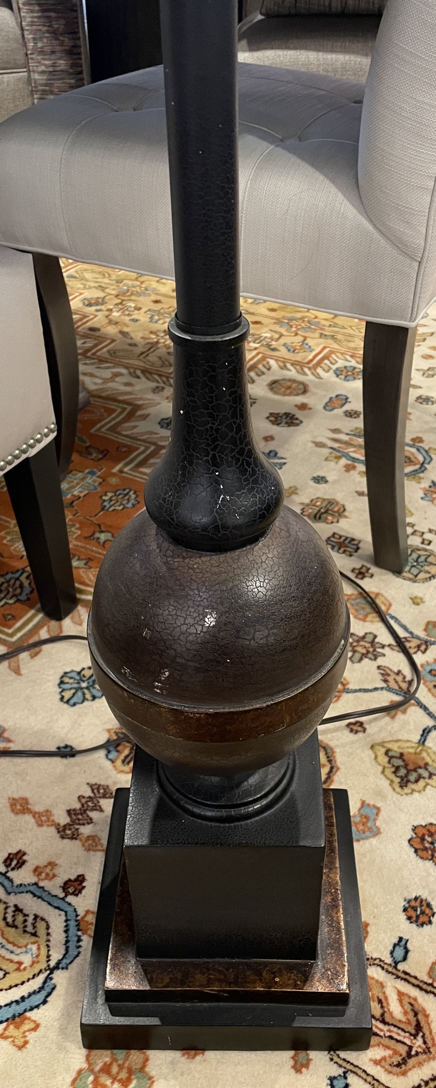 Iron Floor Lamp with Mesh Shade (0L700C)