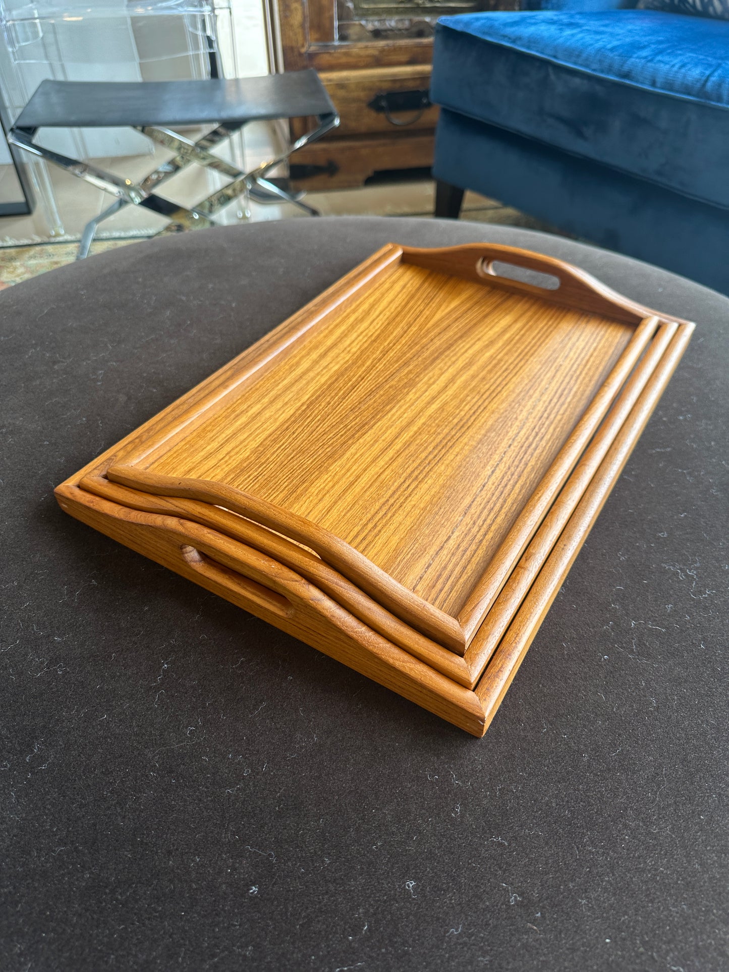 Dolphin Vintage Nesting Trays in Teak, C. 1960s (0NG00A)