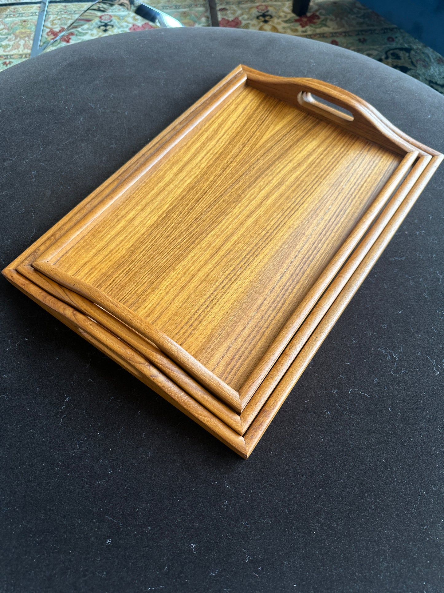 Dolphin Vintage Nesting Trays in Teak, C. 1960s (0NG00A)