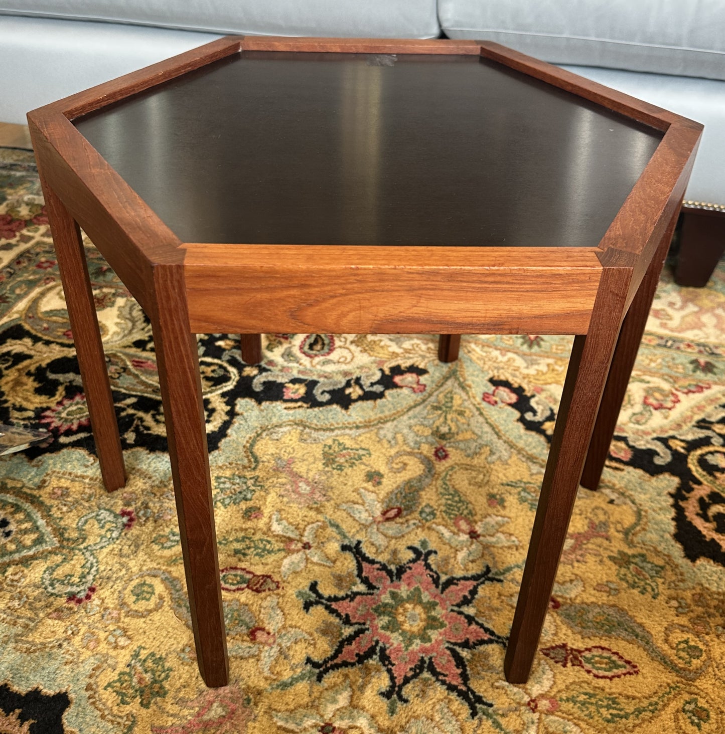 Hans Anderson Hexagonal Rosewood Stacking Table for Artex, 1960s (0NG00C, 0NG00B)