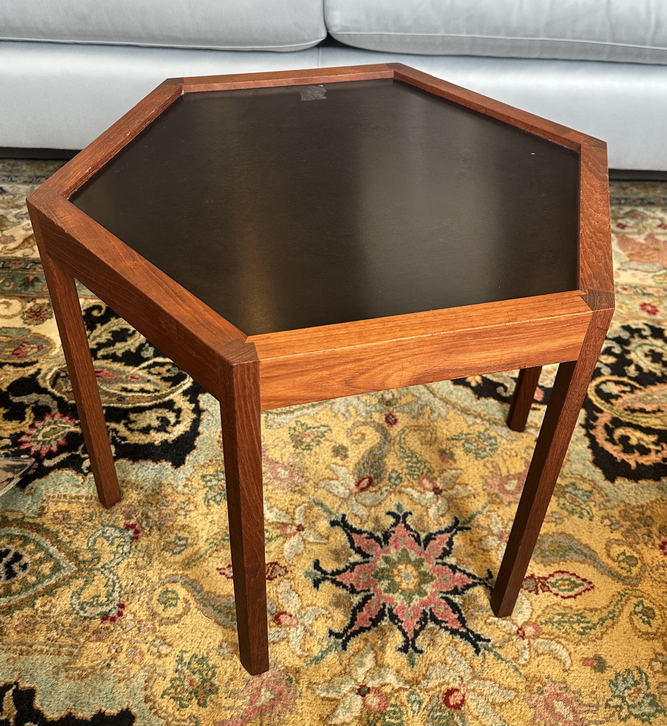 Hans Anderson Hexagonal Rosewood Stacking Table for Artex, 1960s