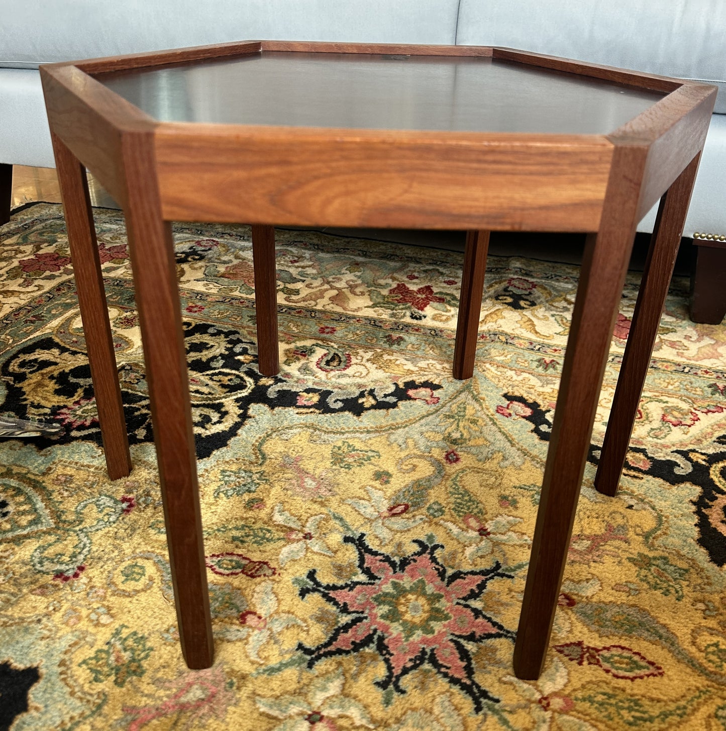 Hans Anderson Hexagonal Rosewood Stacking Table for Artex, 1960s (0NG00C, 0NG00B)