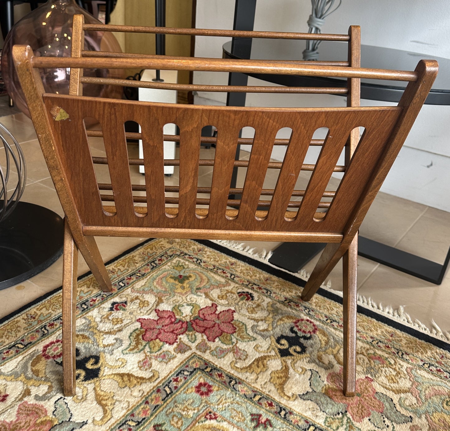 Navco Yugoslovia Folding Teak Magazine Rack (0NG008)