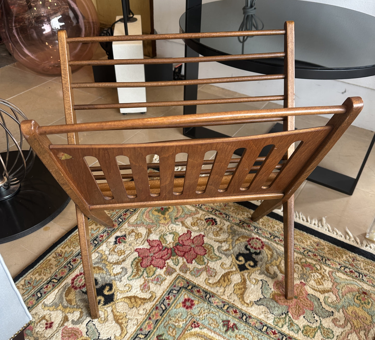 Navco Yugoslovia Folding Teak Magazine Rack (0NG008)