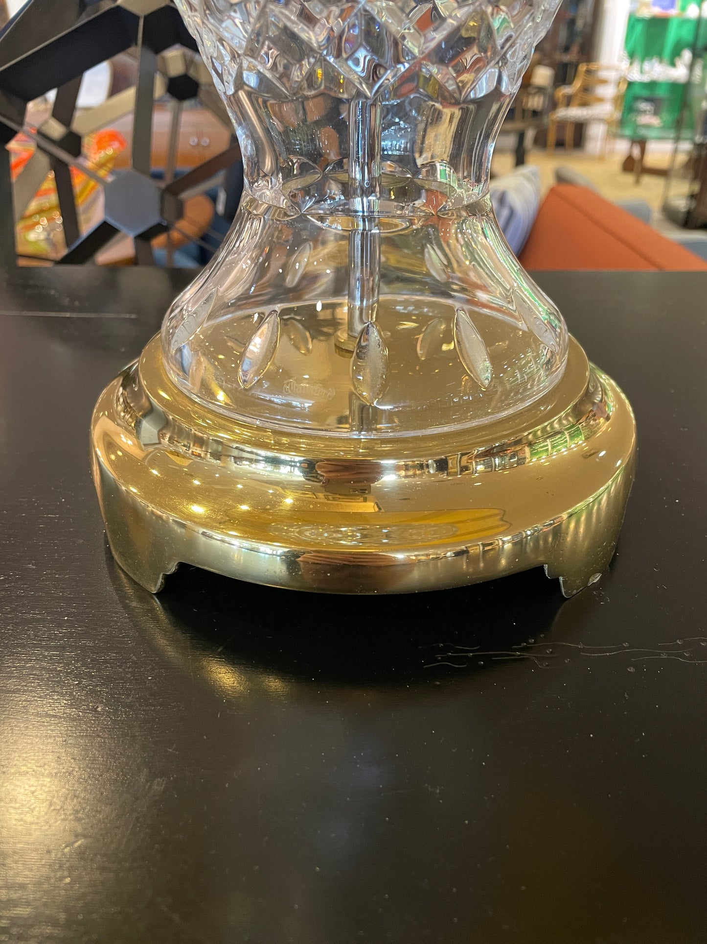 Pr. Waterford Lamps with Custom Shades (0HB001)