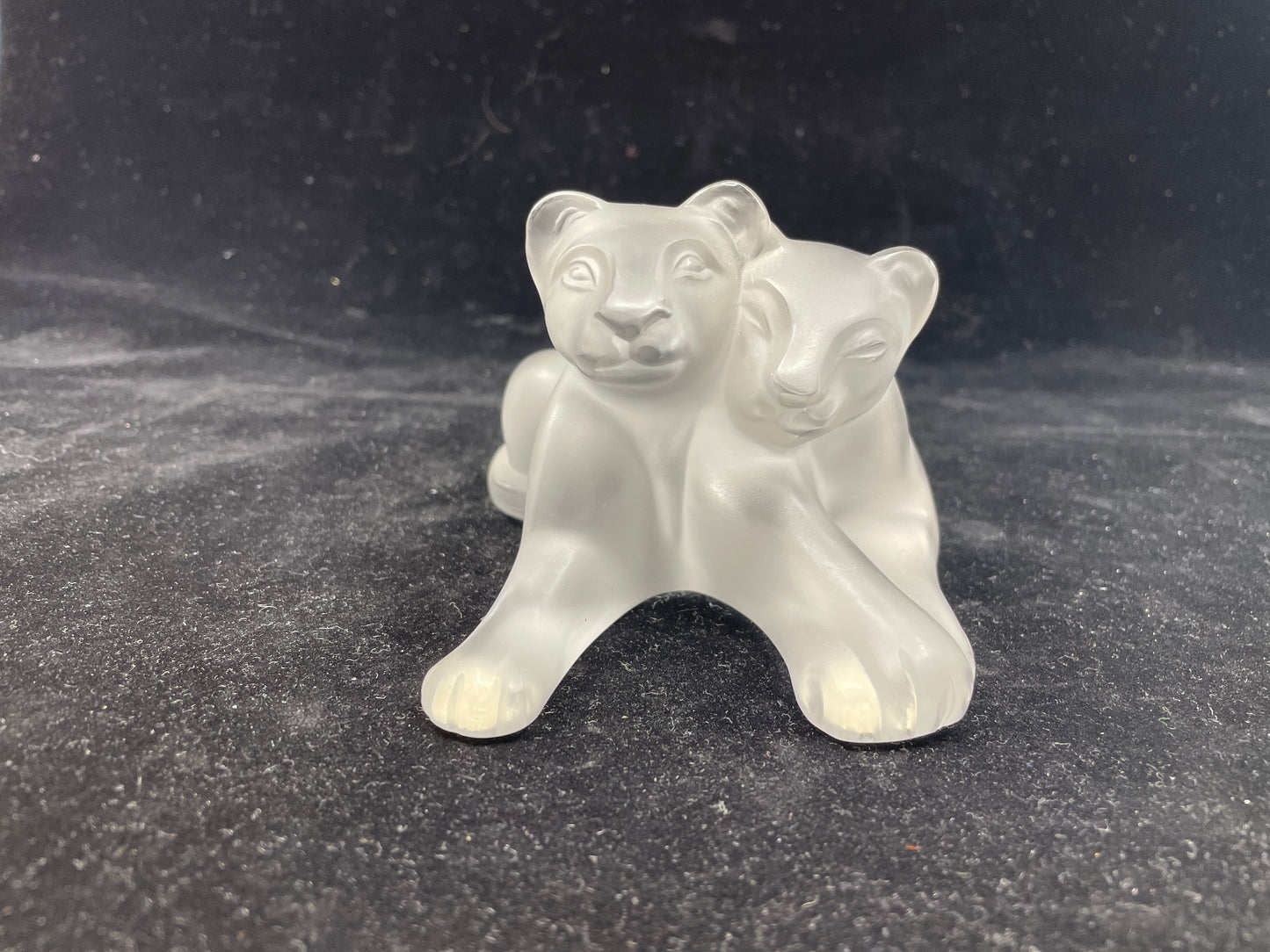 Lalique Lion Cubs, a Pair (03001W)