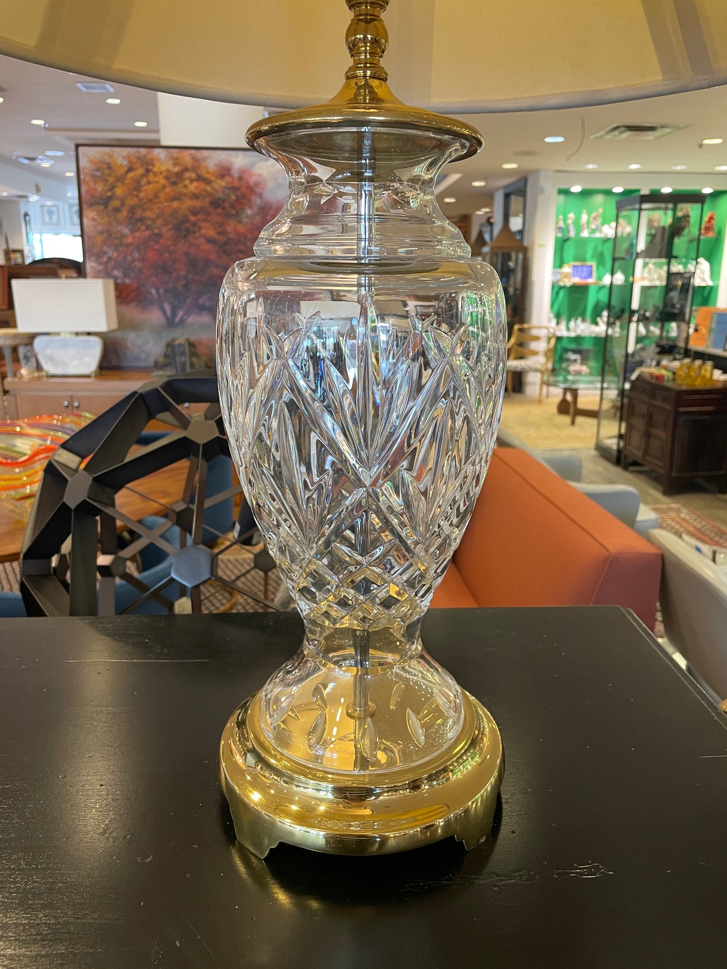 Pr. Waterford Lamps with Custom Shades (0HB001)