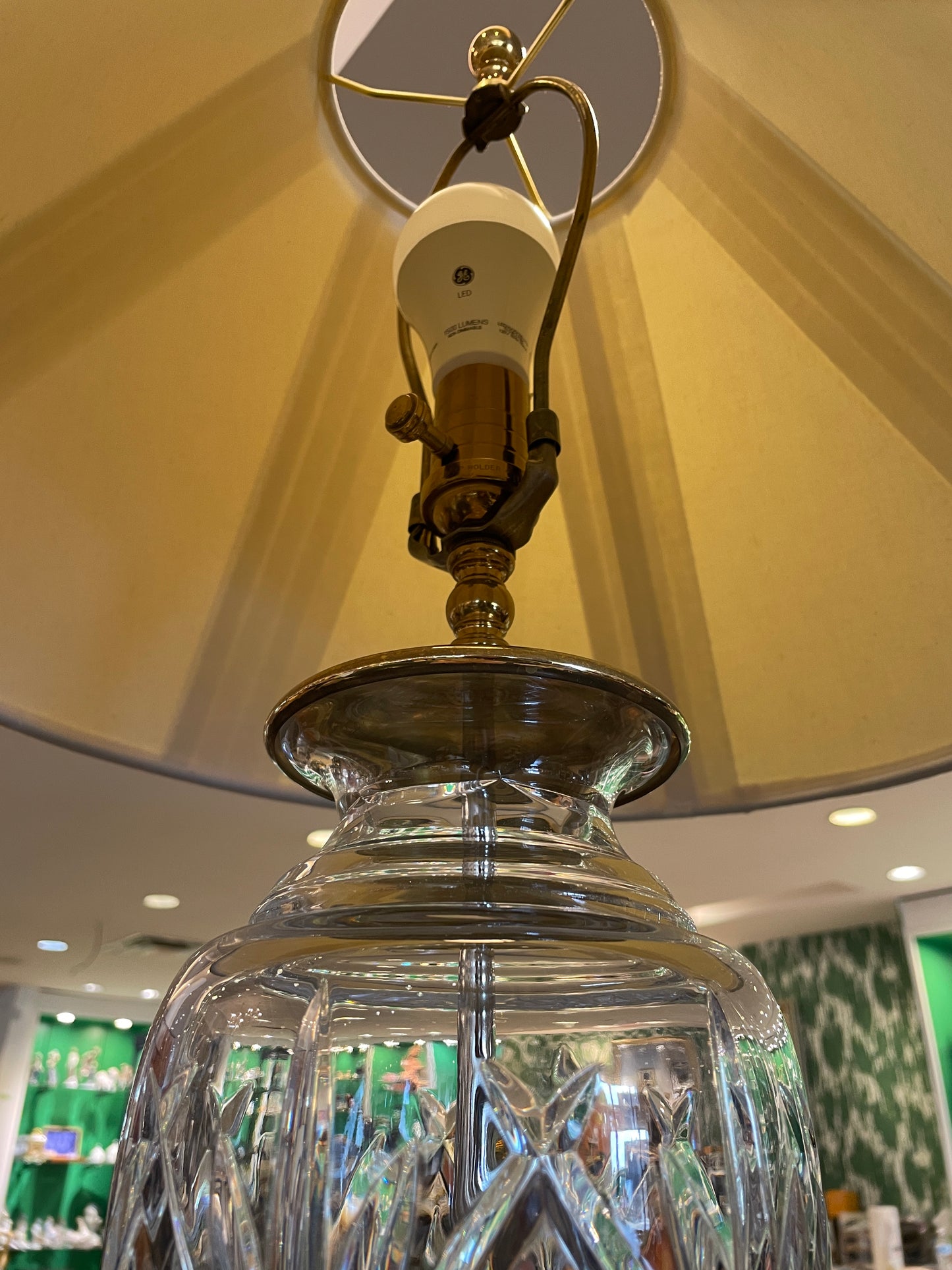 Pr. Waterford Lamps with Custom Shades (0HB001)