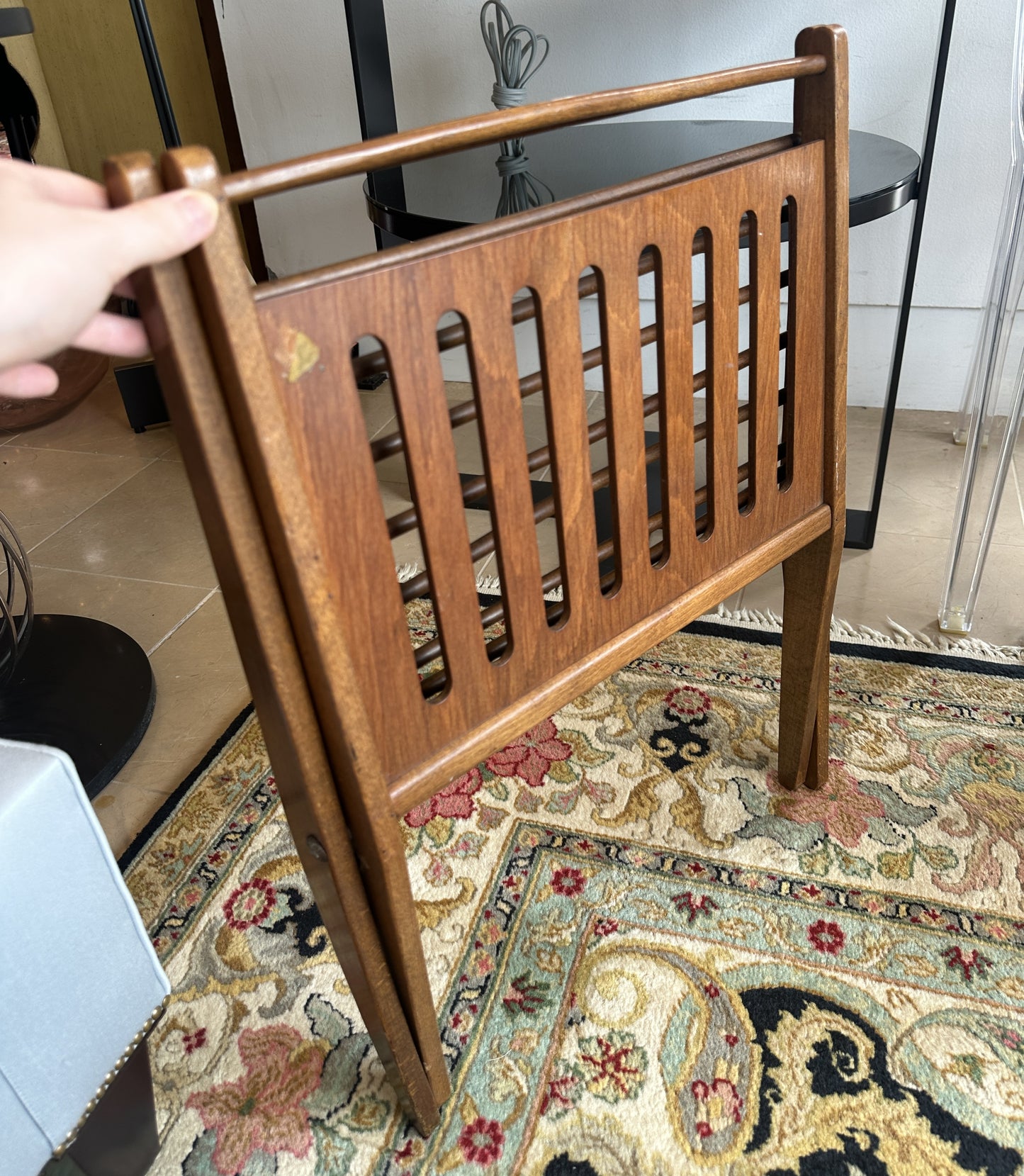 Navco Yugoslovia Folding Teak Magazine Rack (0NG008)