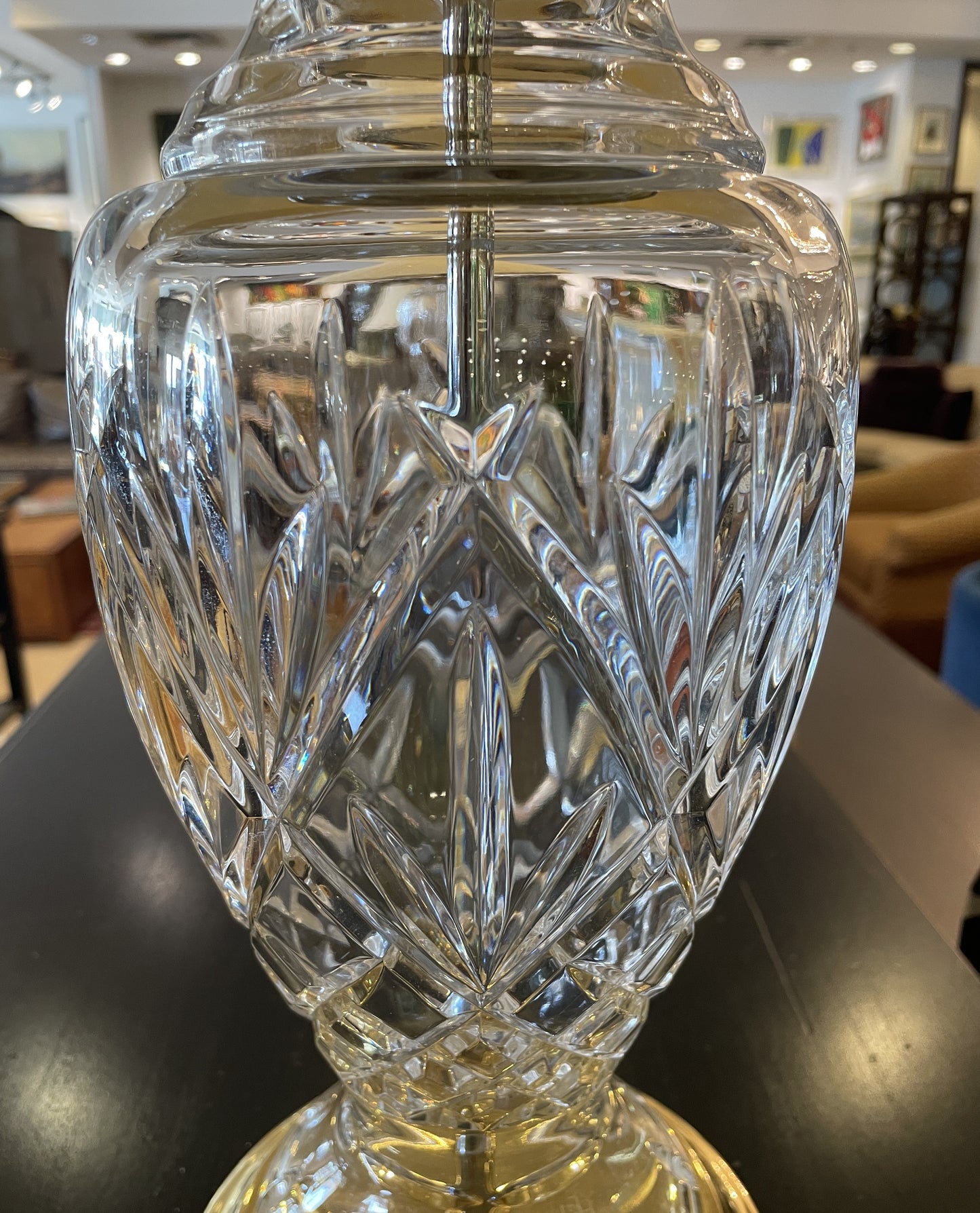 Pr. Waterford Lamps with Custom Shades (0HB001)