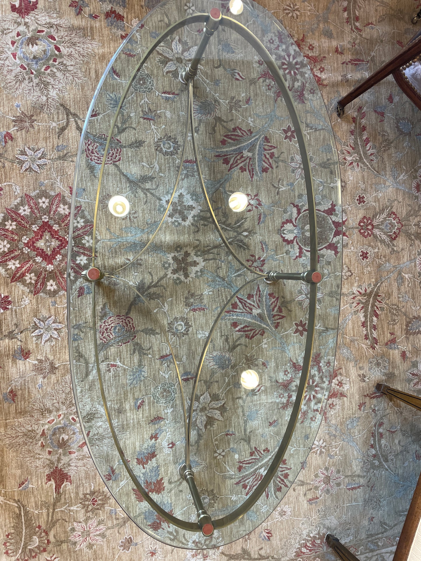 LaBarge Oval Coffee Table, Glass Top (01100H)