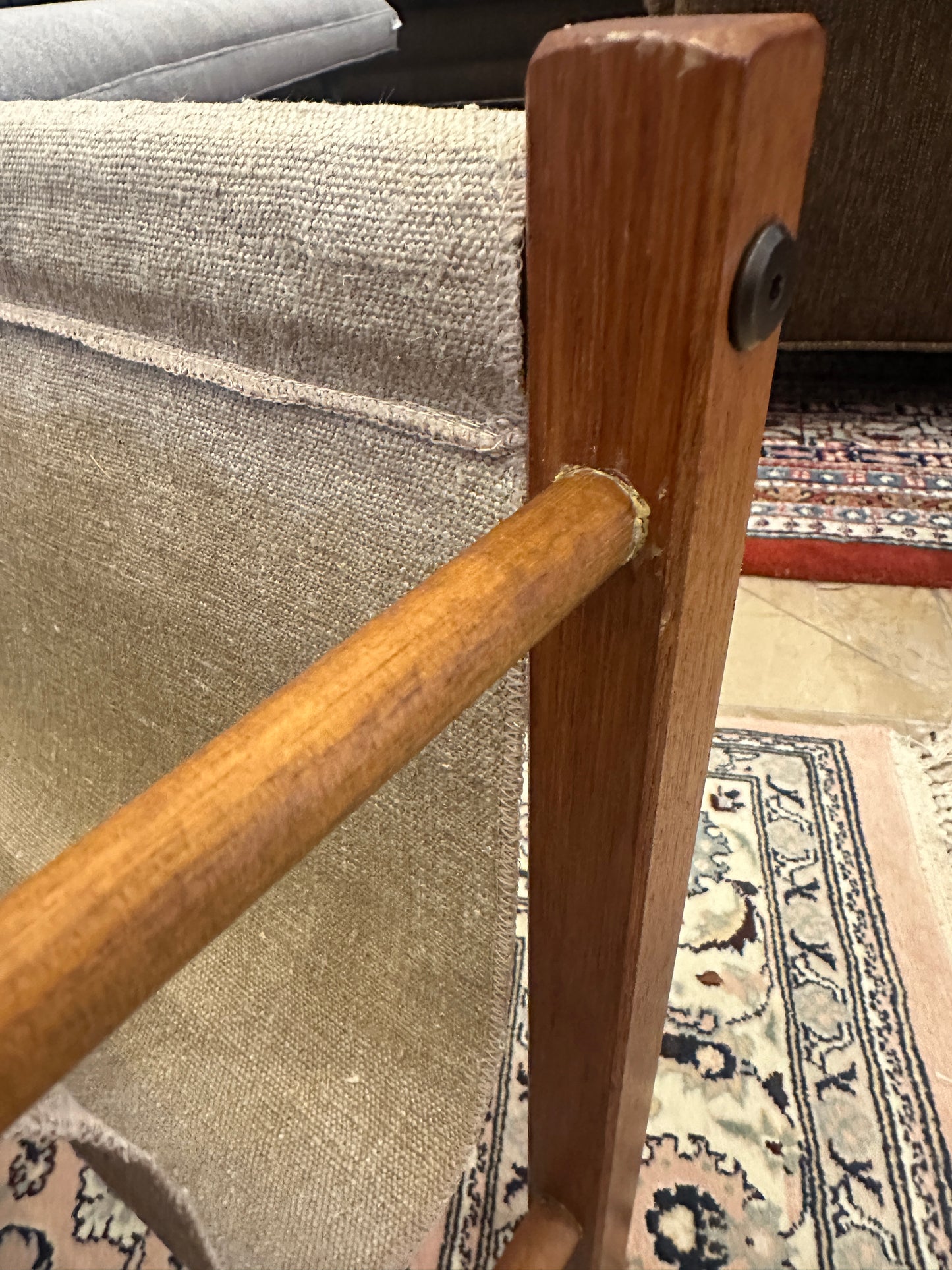 Vintage FBJ Mobler Teak and Canvas Magazine Rack (0NG007)