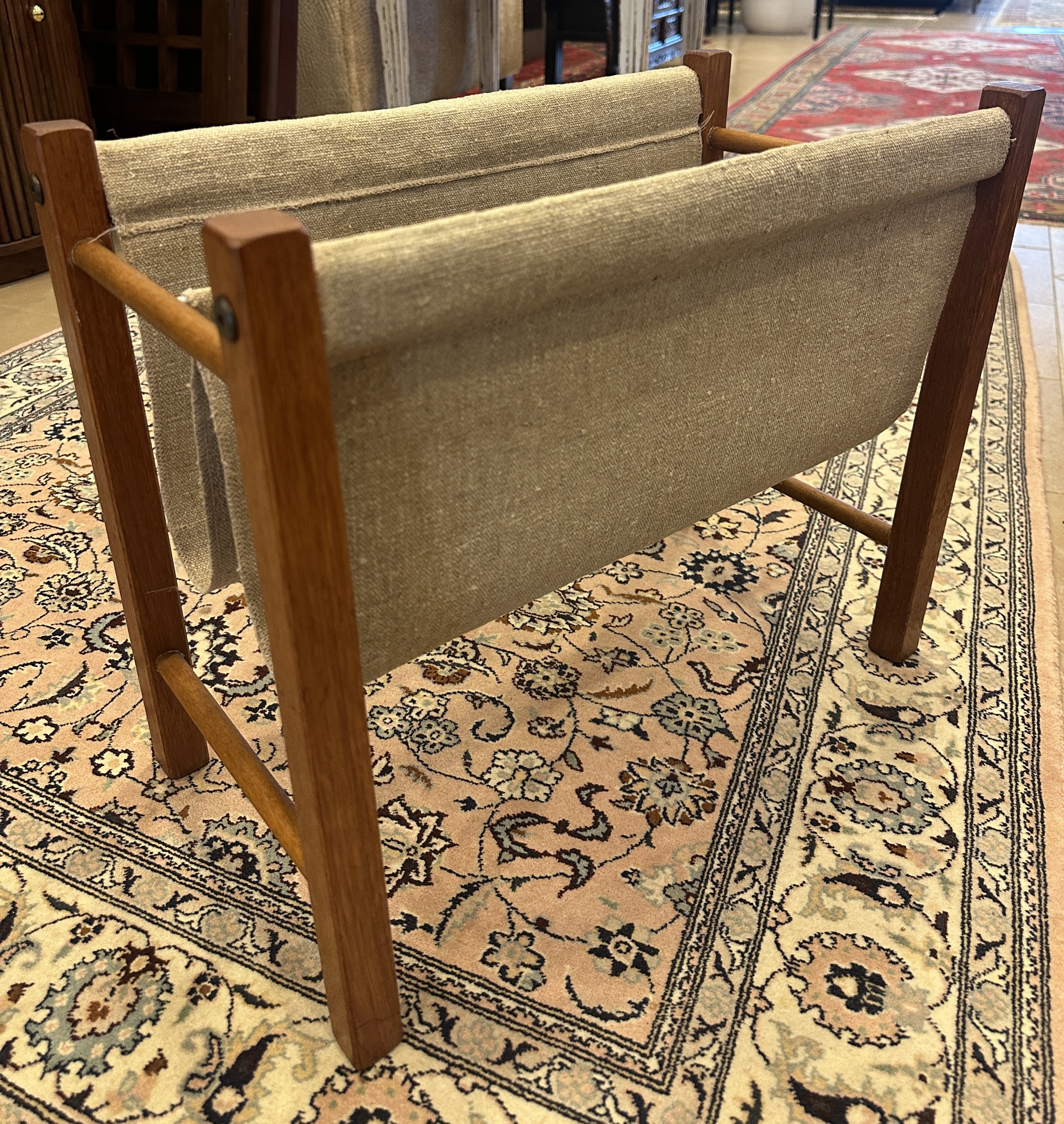 Vintage FBJ Mobler Teak and Canvas Magazine Rack (0NG007) – The