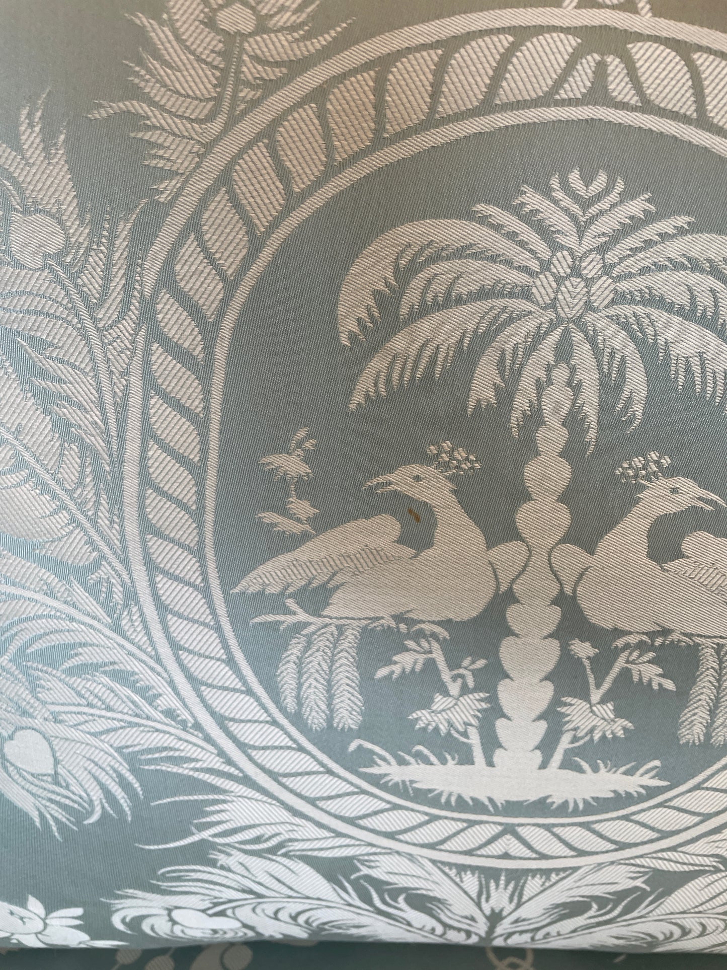 Dessin Fournir Blue Damask Sofa, AS IS (Two available 00Y00K 00Y00L)