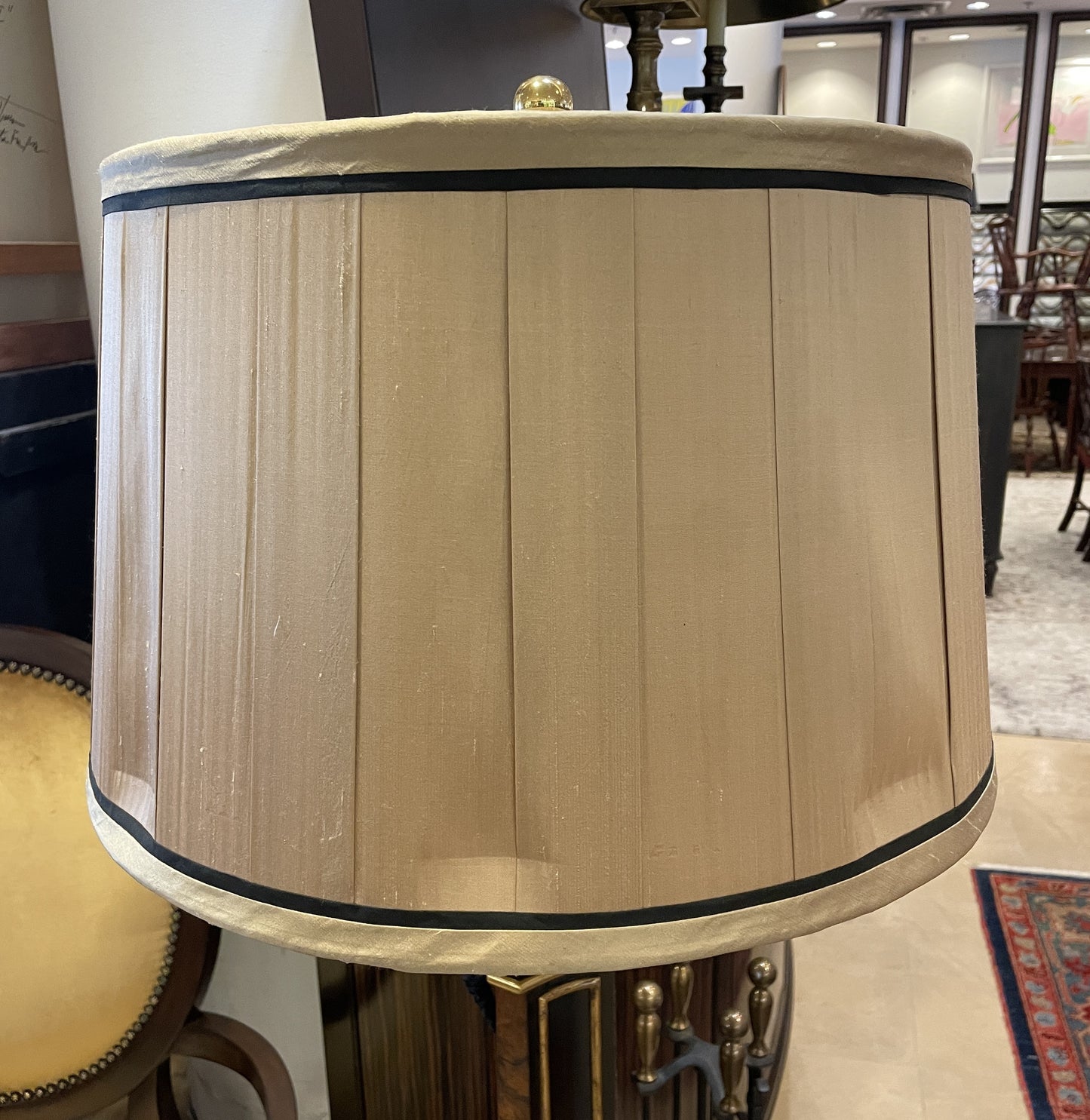 Maitland Smith Burled Wood Regency-style floor lamp (05S00Z)