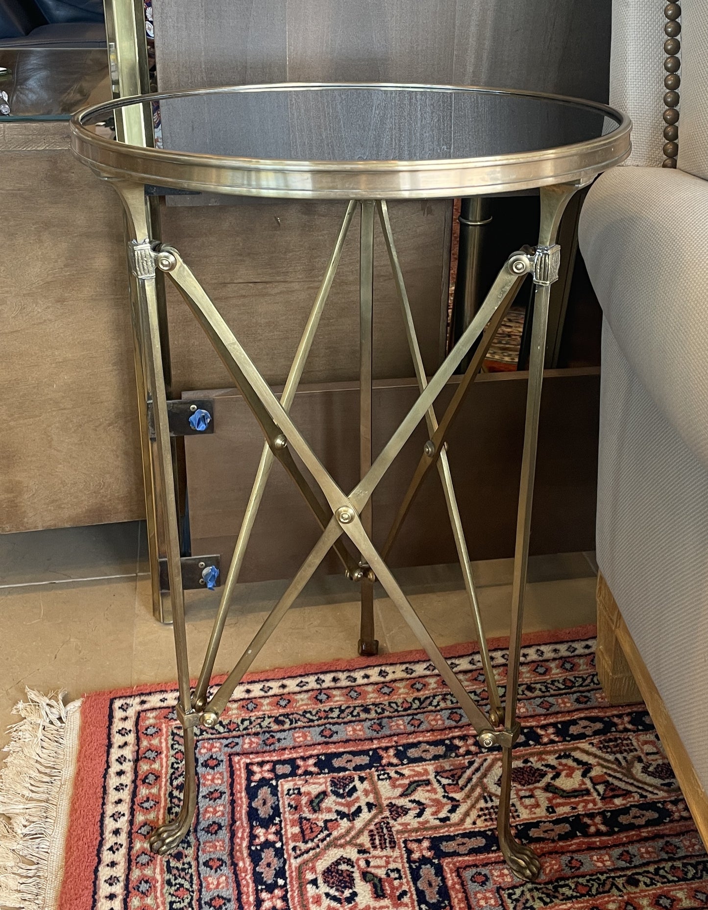 Global Views Directoire Slate and Brass End Table (0OT003)