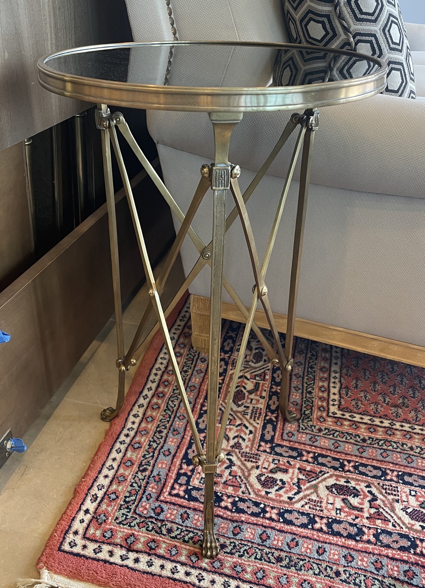 Global Views Directoire Slate and Brass End Table (0OT003)