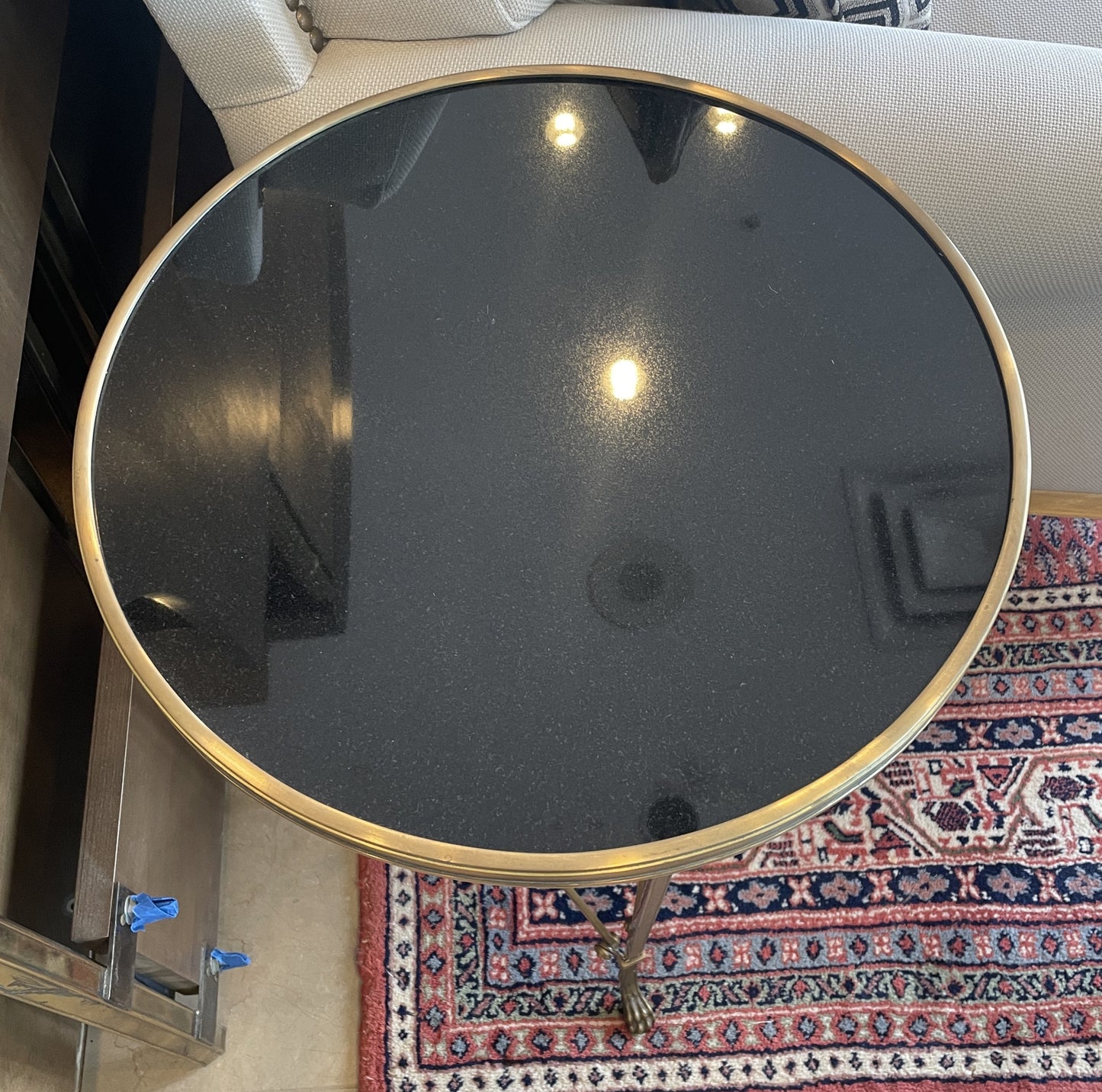 Global Views Directoire Slate and Brass End Table (0OT003)