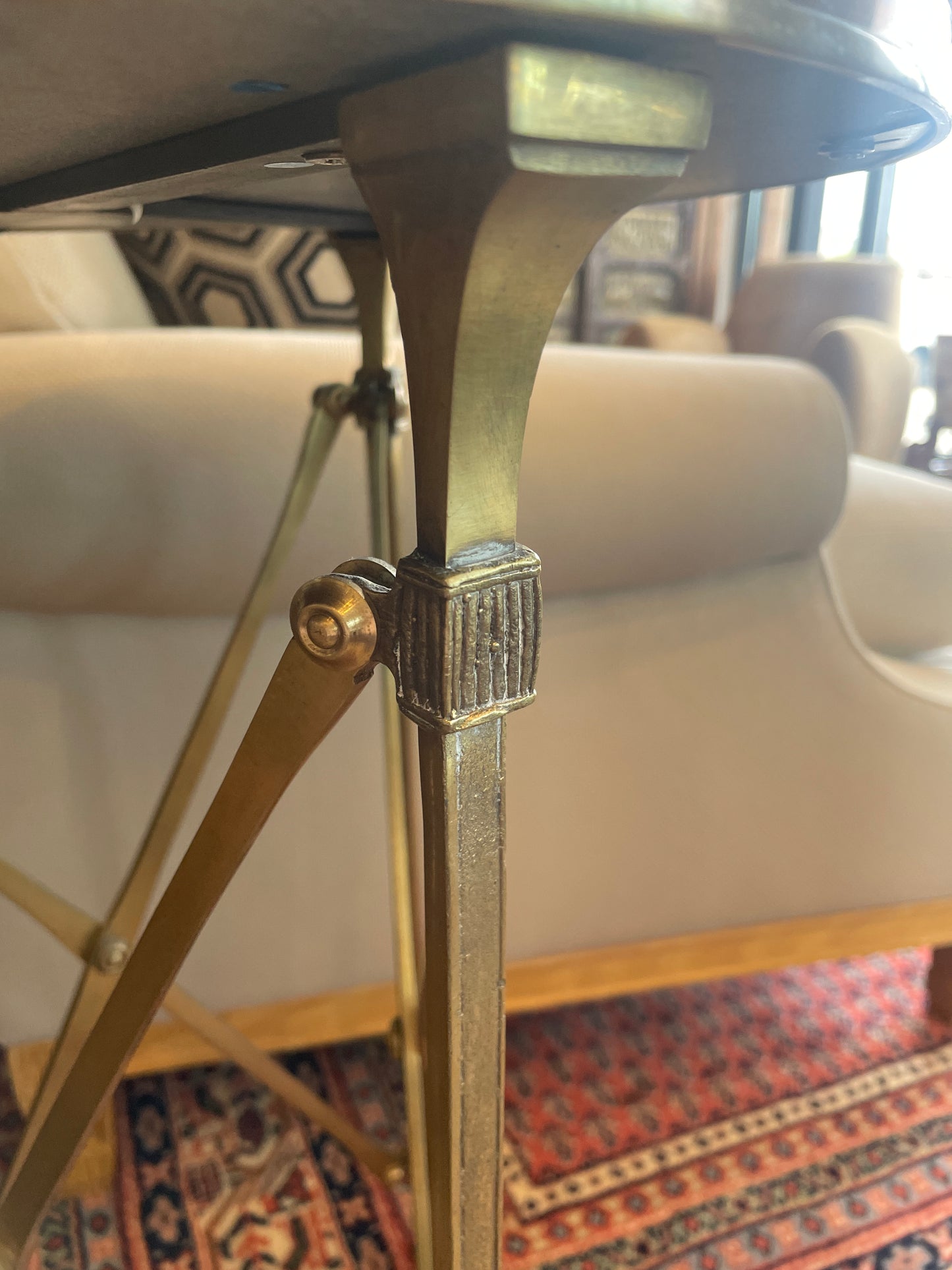 Global Views Directoire Slate and Brass End Table (0OT003)