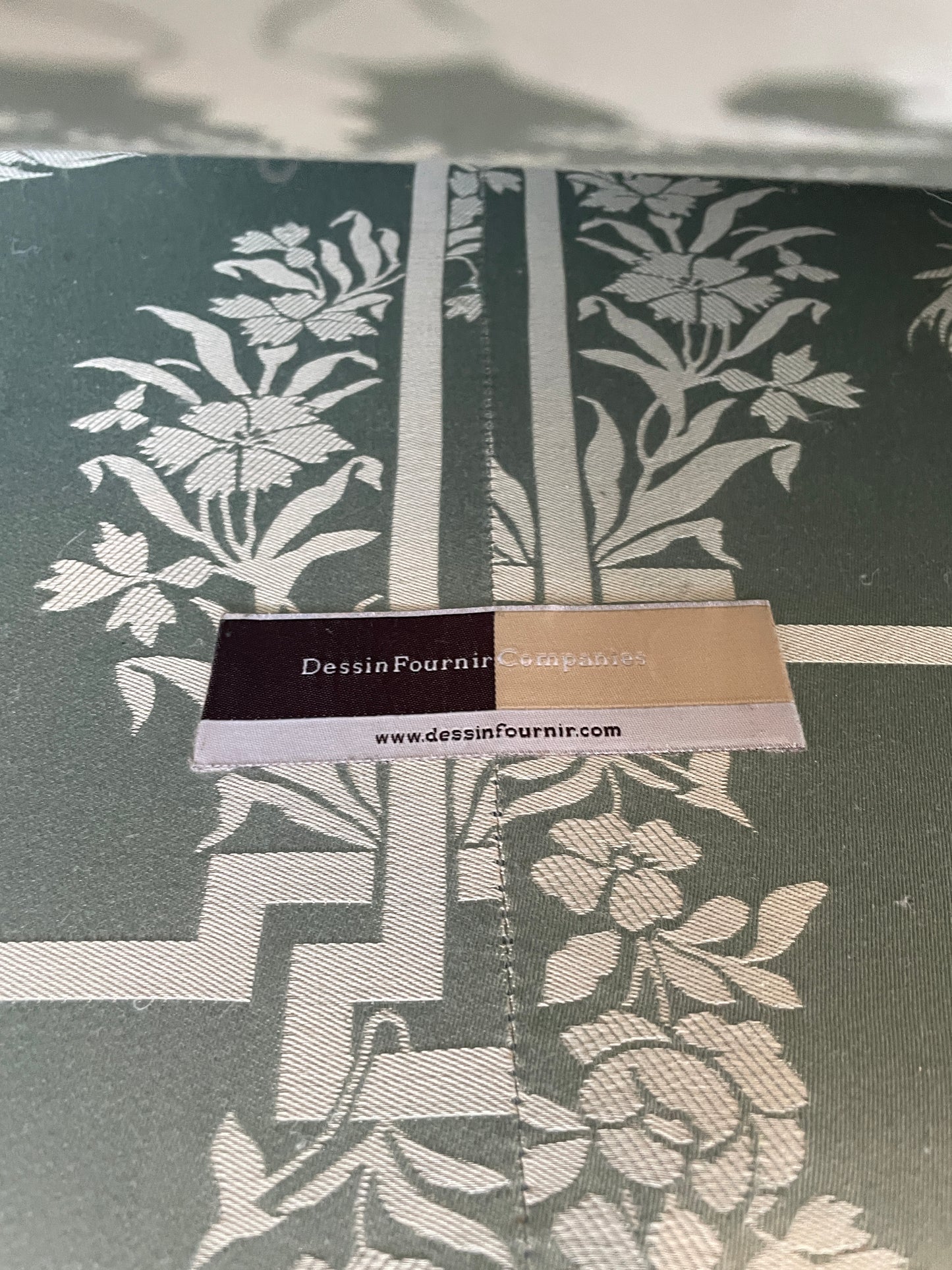 Dessin Fournir Blue Damask Sofa, AS IS (Two available 00Y00K 00Y00L)