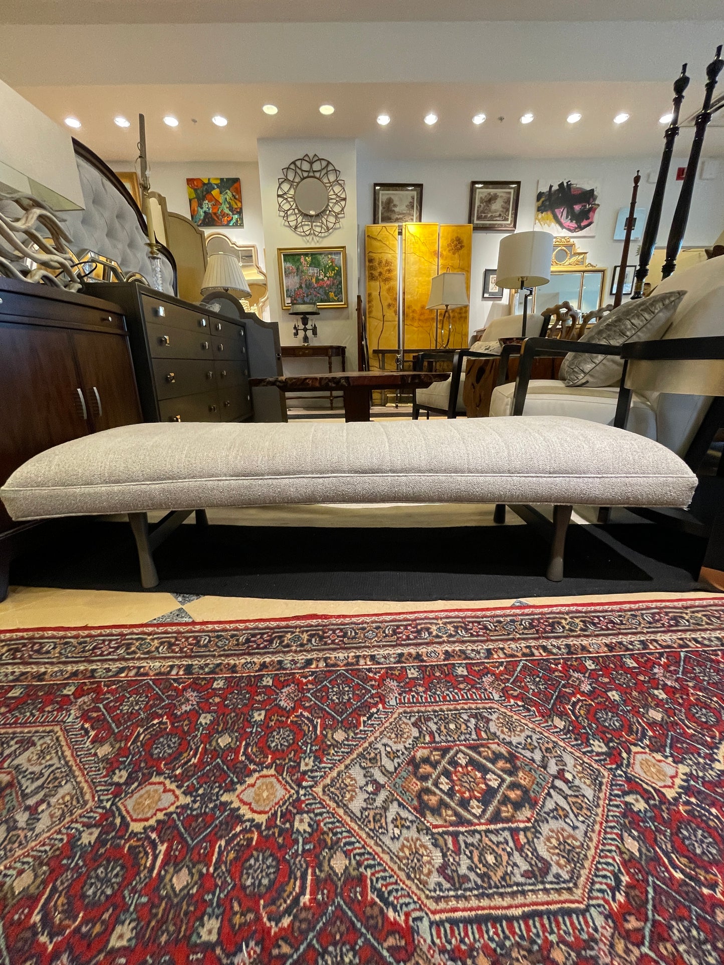 Arteriors Curved Bench in Gray (0L700S)