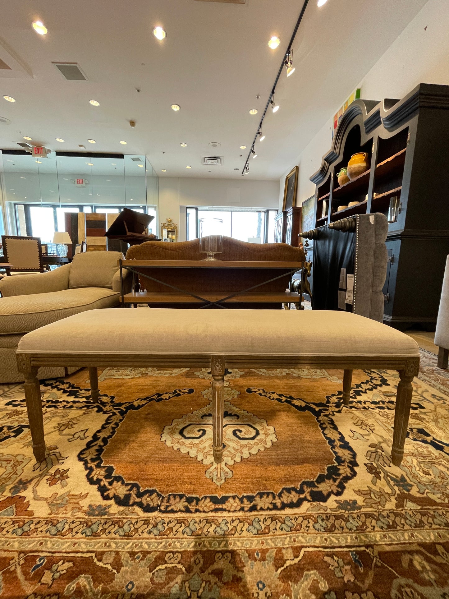 Restoration Hardware Linen Bench, AS IS (0L700R)