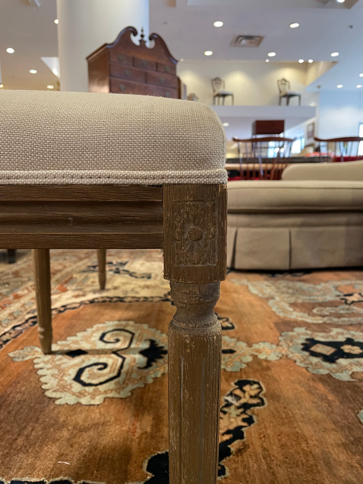 Restoration Hardware Linen Bench, AS IS (0L700R)