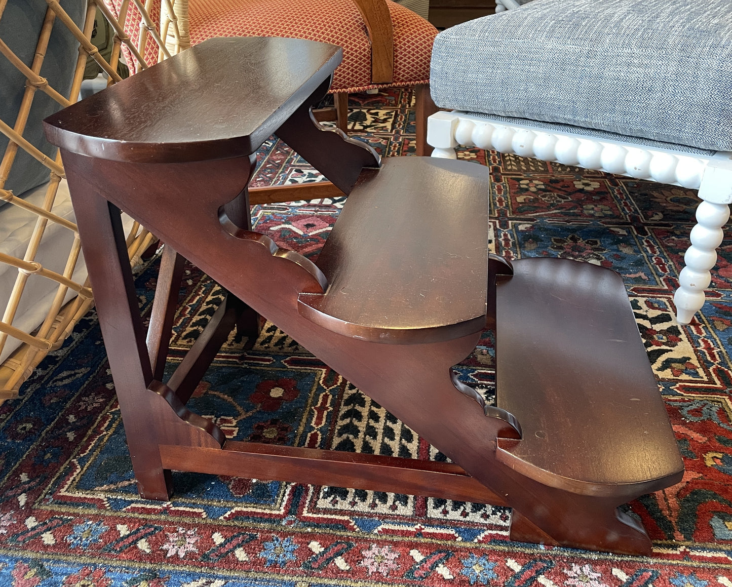 Mahogany Library Steps, AS IS (0OT00A)