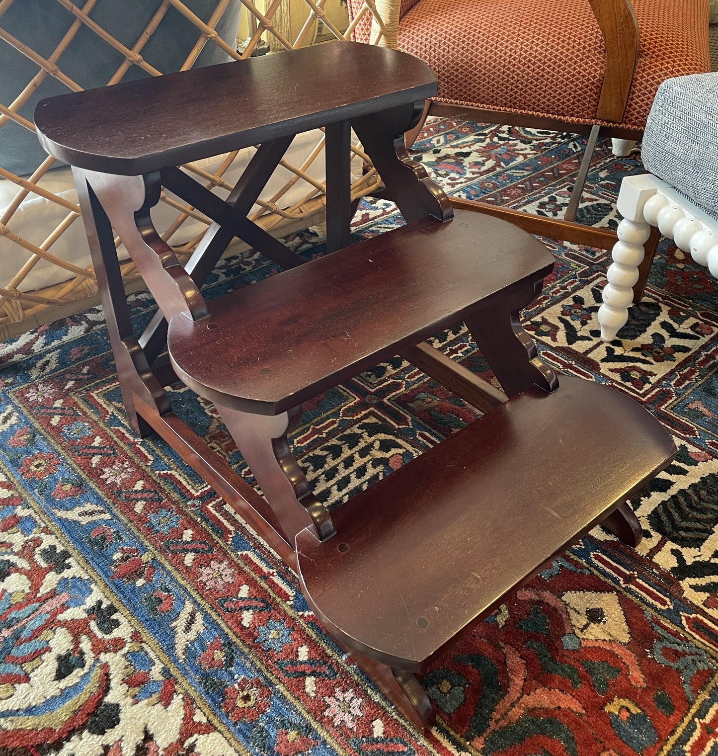 Mahogany Library Steps, AS IS (0OT00A)