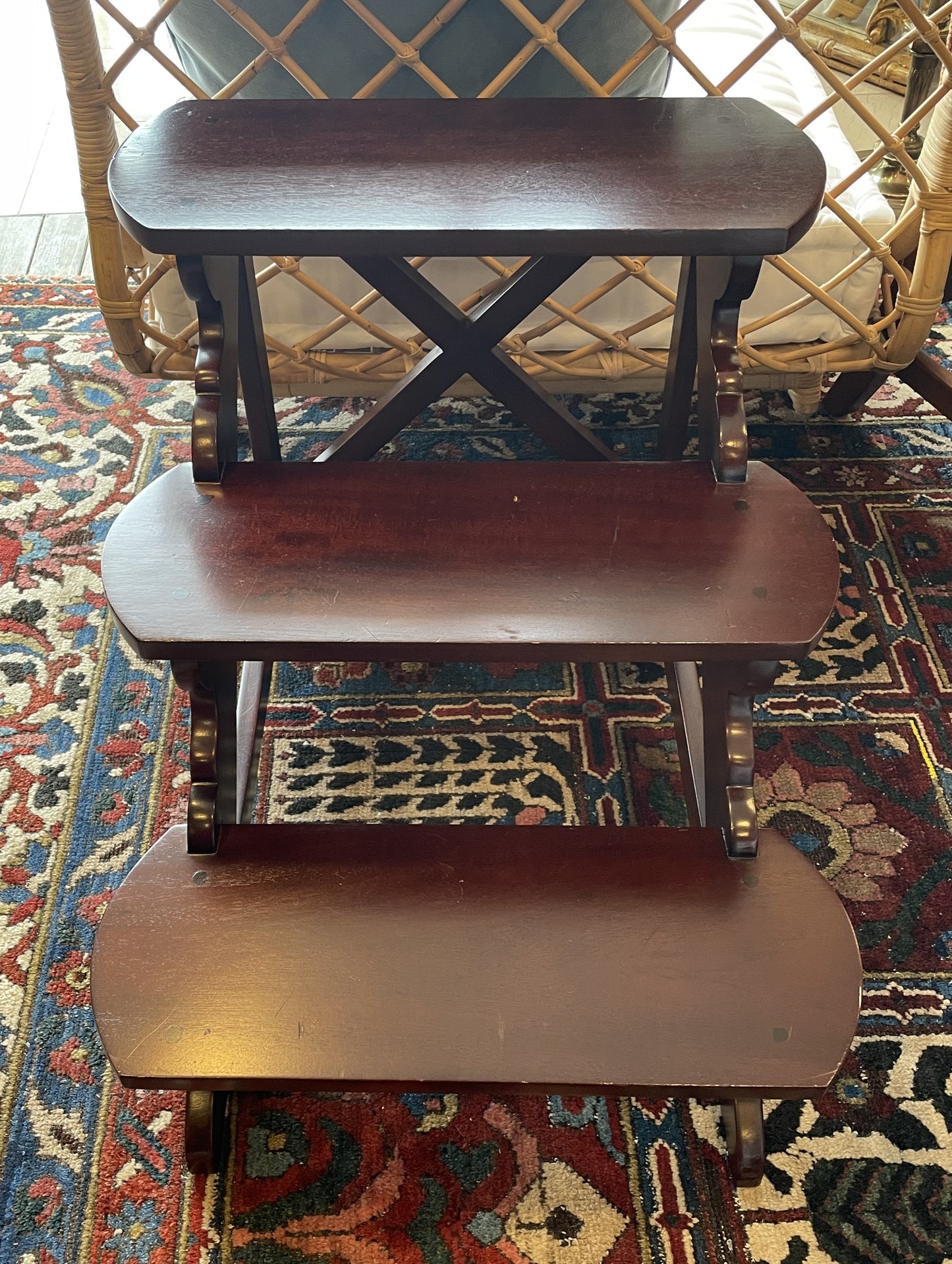 Mahogany Library Steps, AS IS (0OT00A)