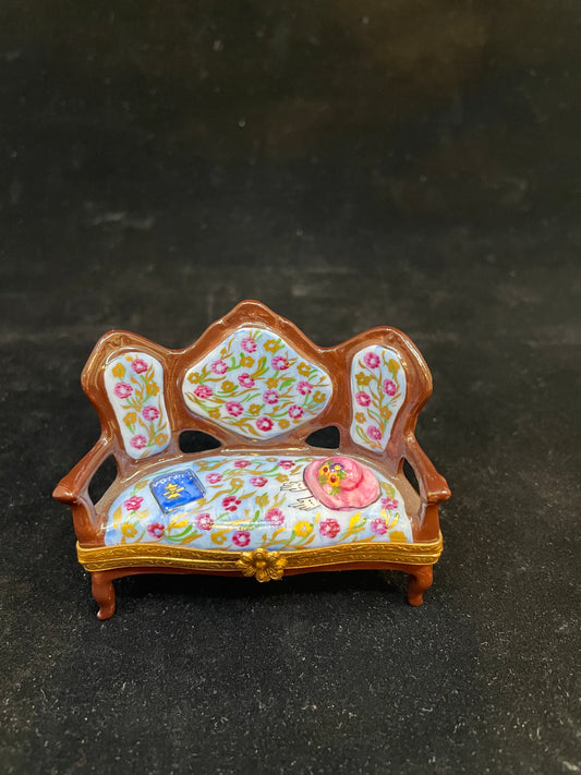 Limoges Settee Trinket Box (03002D)