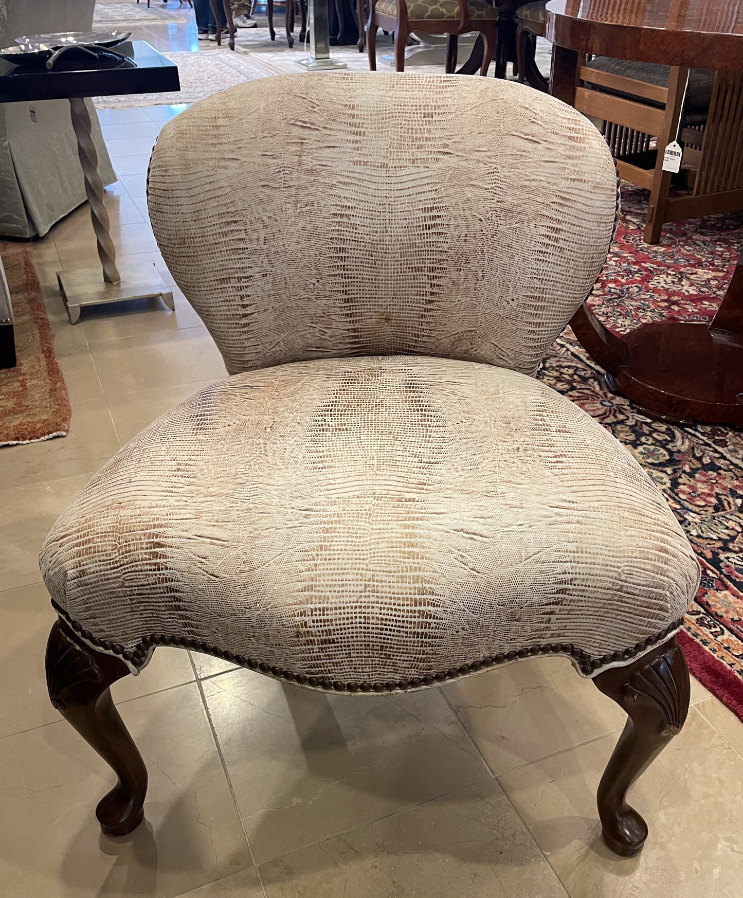 Vanity Chair with Snakeskin Upholstery (0OT00C)