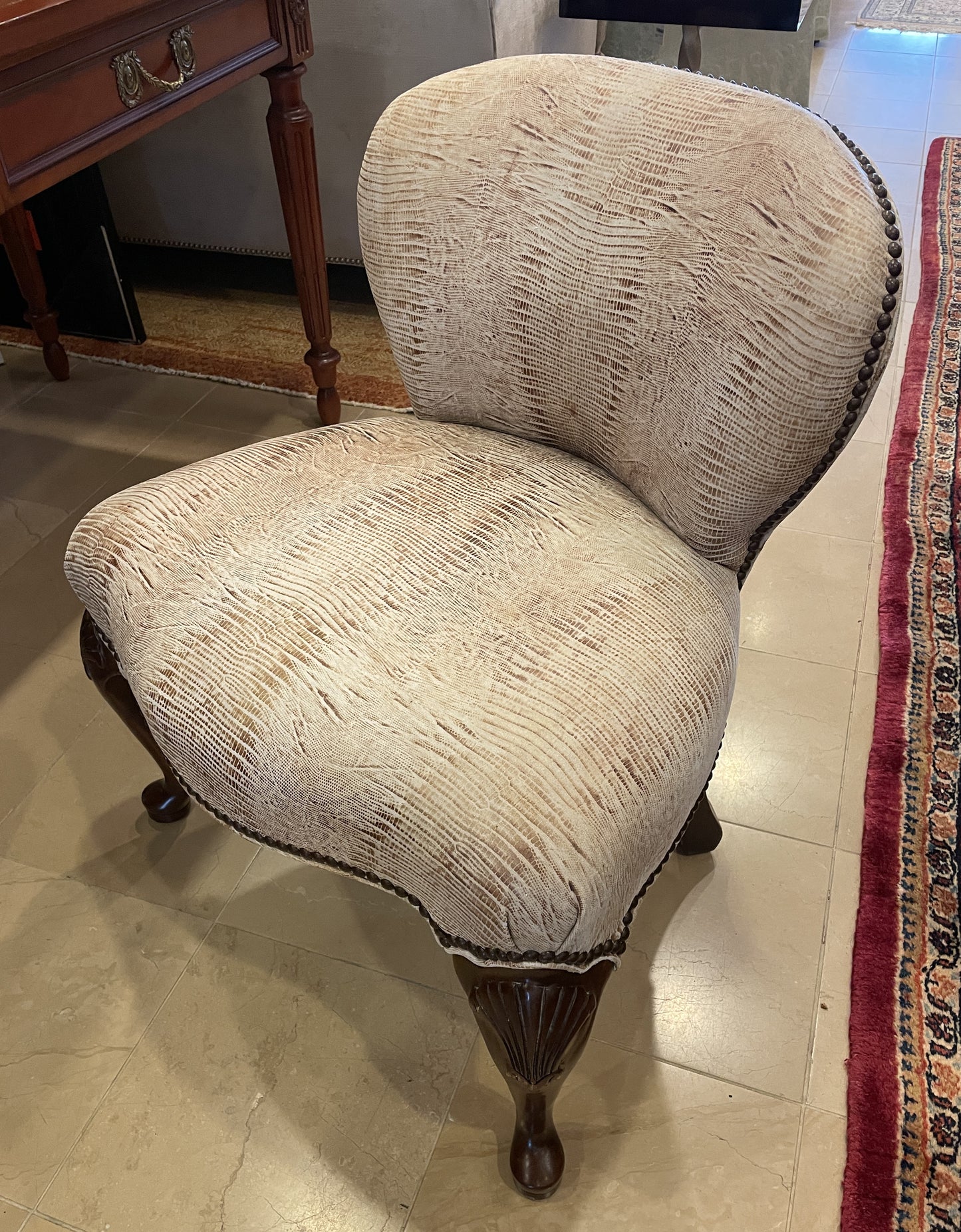 Vanity Chair with Snakeskin Upholstery (0OT00C)